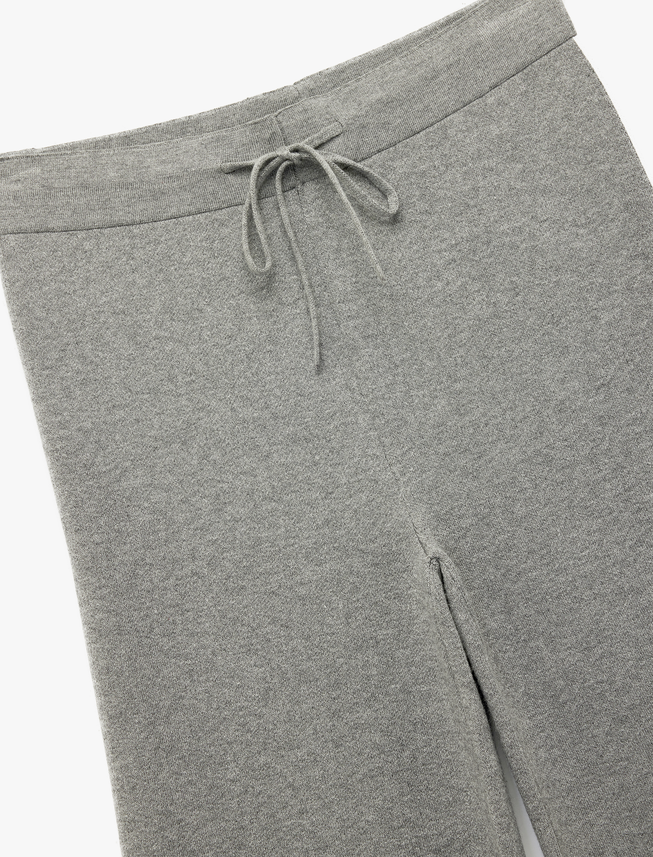   Viskon Karışımlı Yüksek Bel Bağcıklı Geniş Paça Triko Pantolon