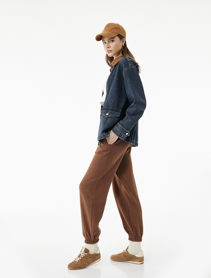  Beli Lastikli Cep Detaylı Rahat Kalıp Jogger Eşofman Altı