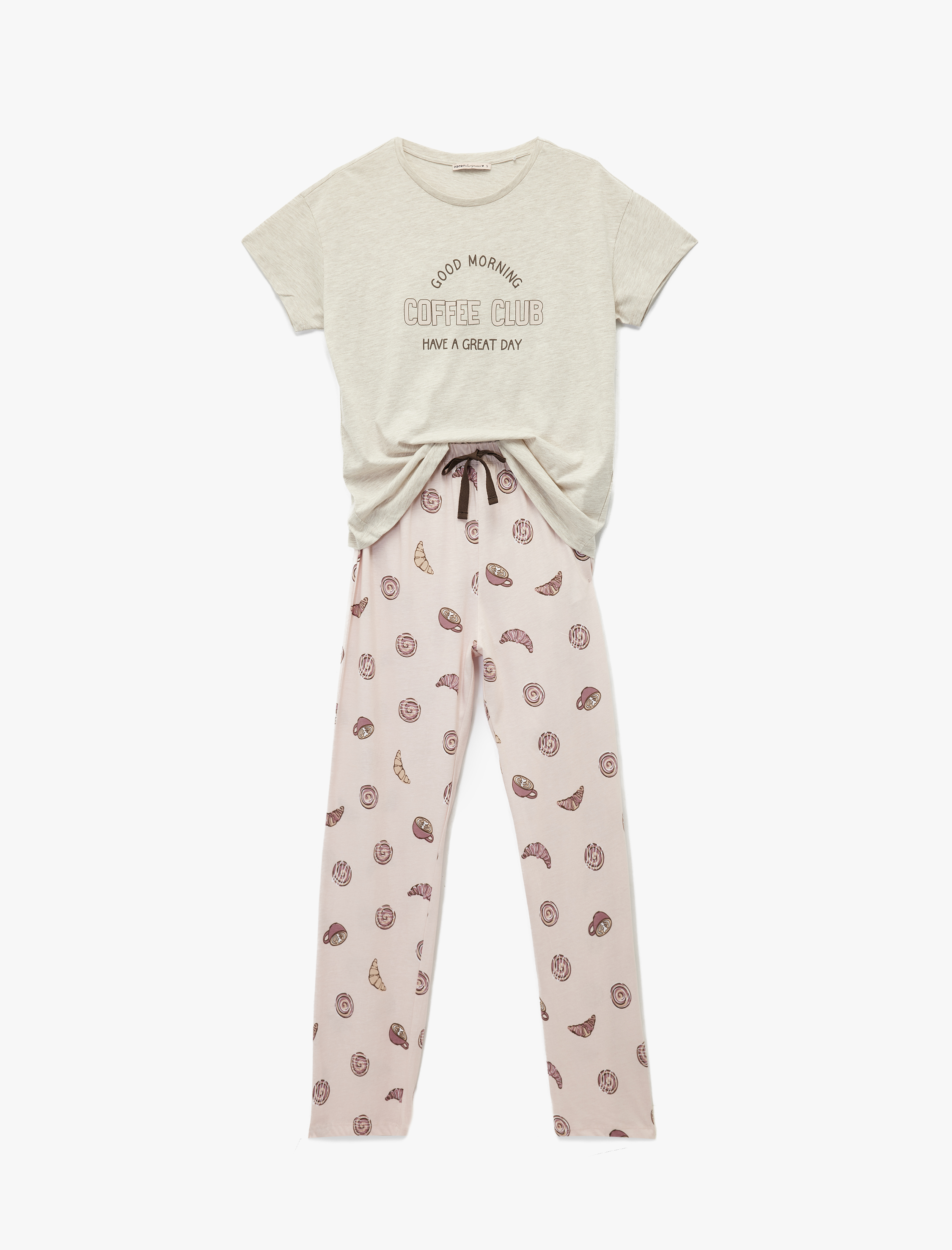   Pamuklu Baskılı Uzun Kollu Pijama Takımı