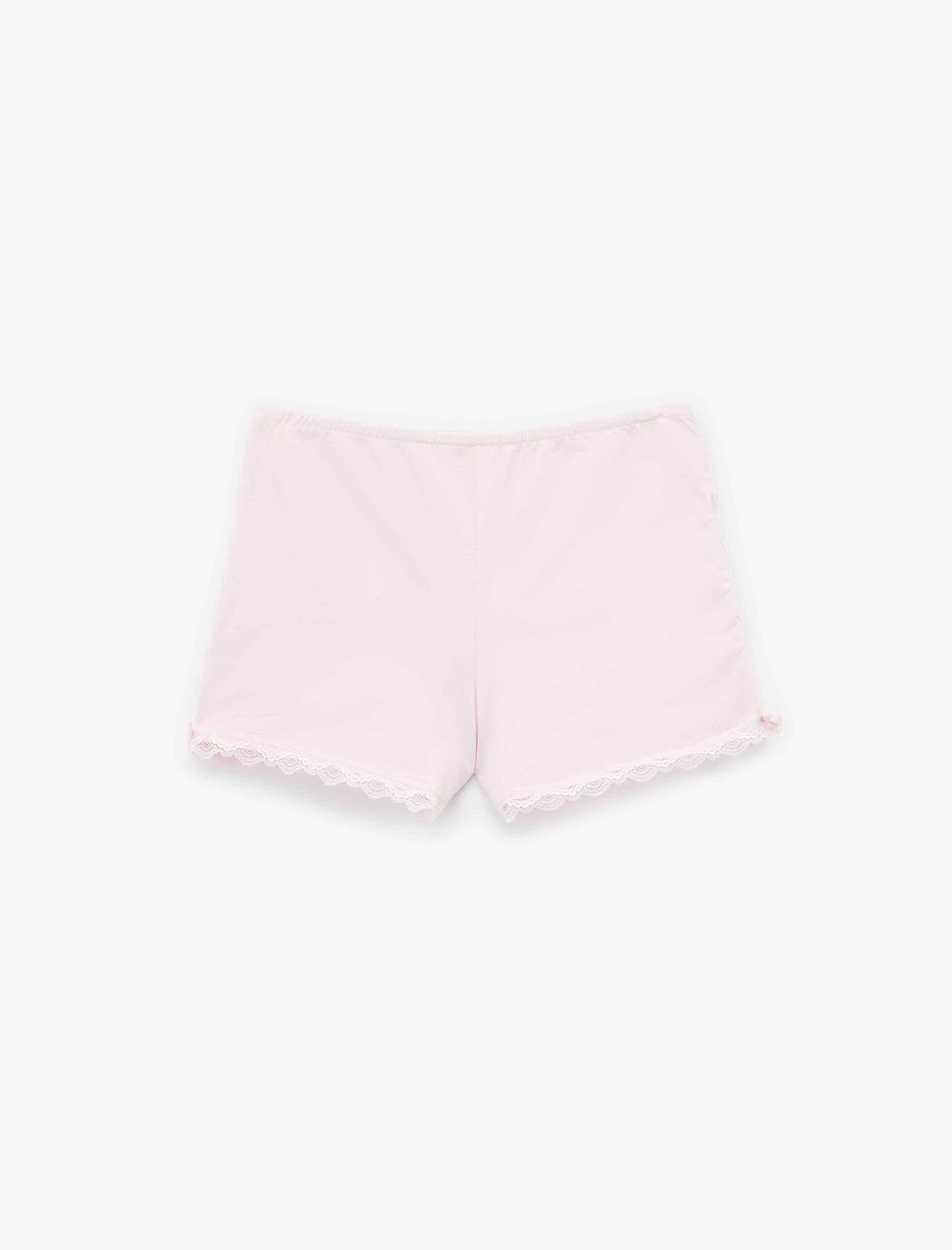 Dantel Detaylı Beli Lastikli Pamuklu Şort