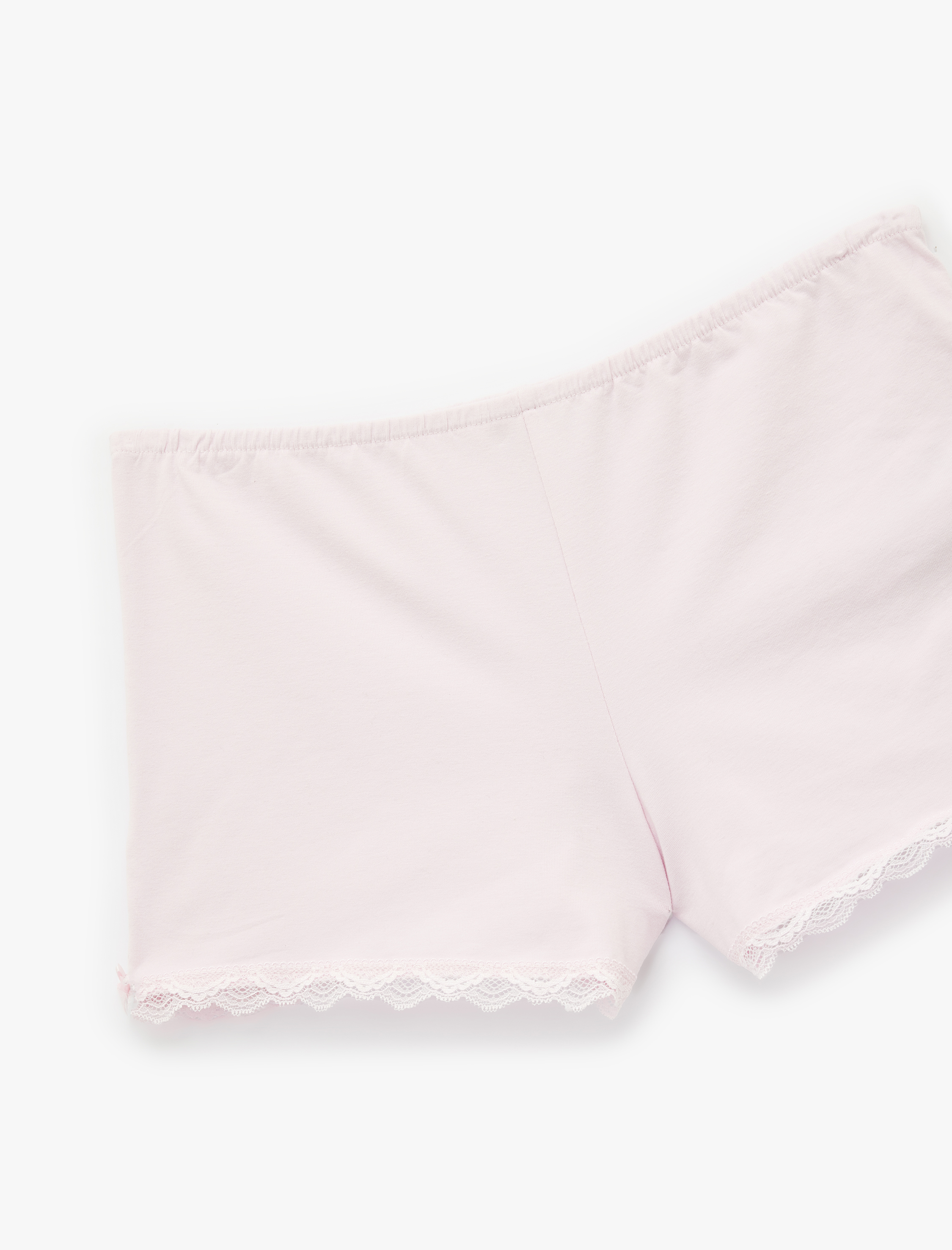 Dantel Detaylı Beli Lastikli Pamuklu Şort