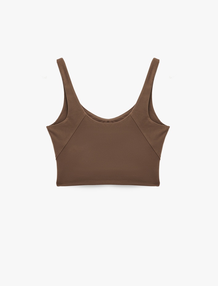  Koton X Sibil Çetinkaya - Kolsuz U Yaka Dikiş Detaylı Sporcu Sütyeni