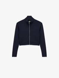 Fermuarlı Rahat Kalıp Uzun Kollu Spor Sweatshirt