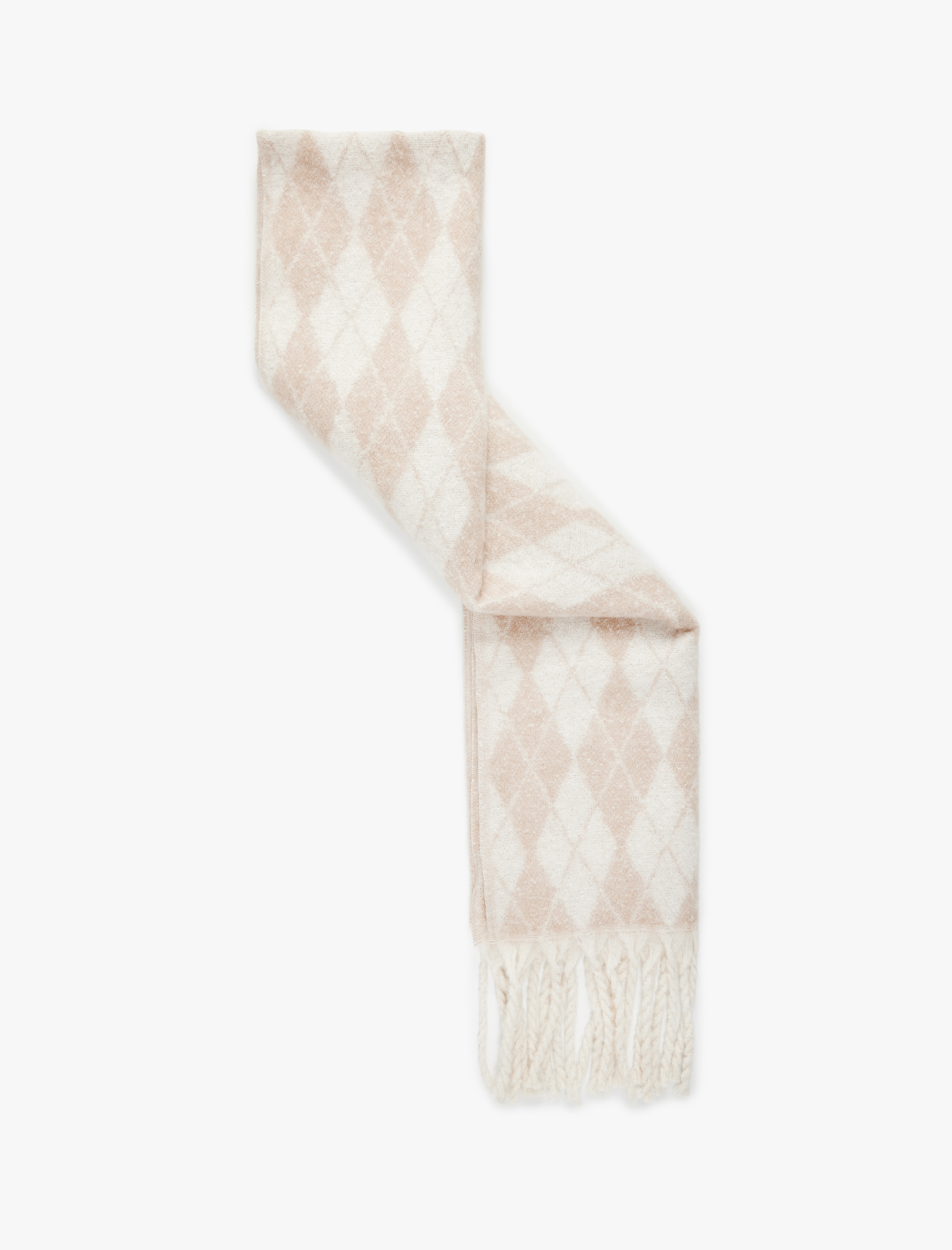  Kadın Yumuşak Dokulu Baklava Desenli Uzun Atkı