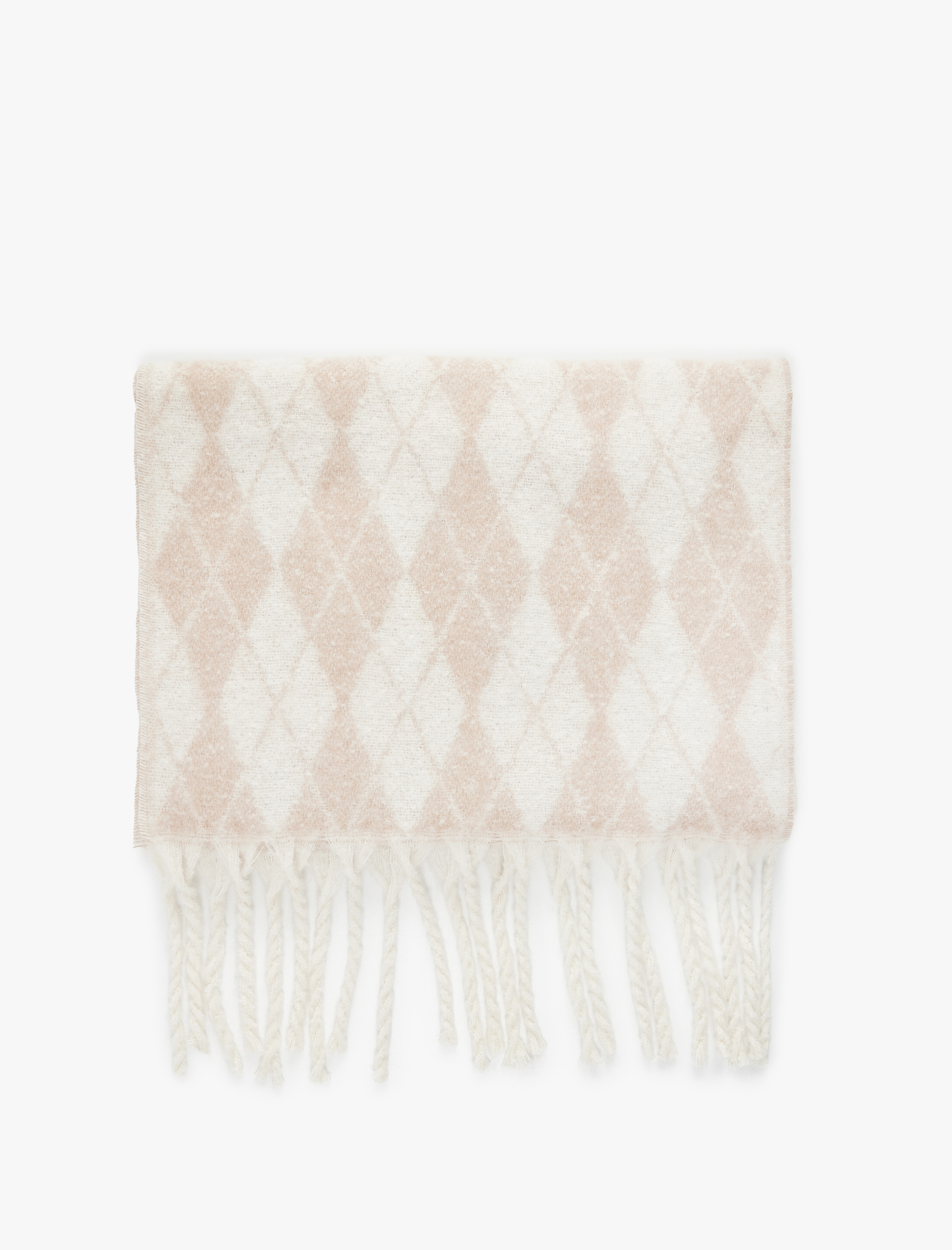  Kadın Yumuşak Dokulu Baklava Desenli Uzun Atkı