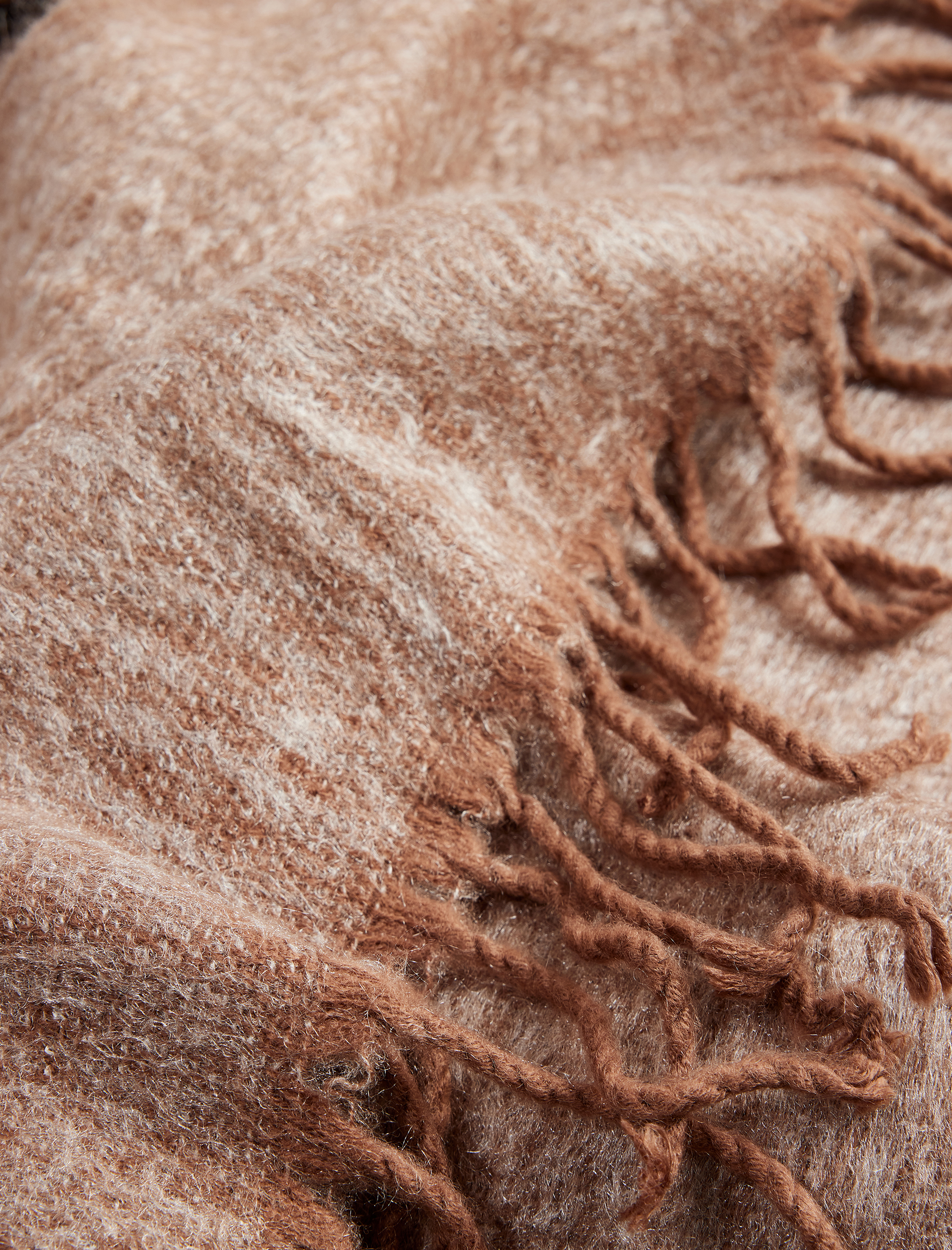  Kadın Püskül Detaylı Yumuşak Dokulu Uzun Atkı