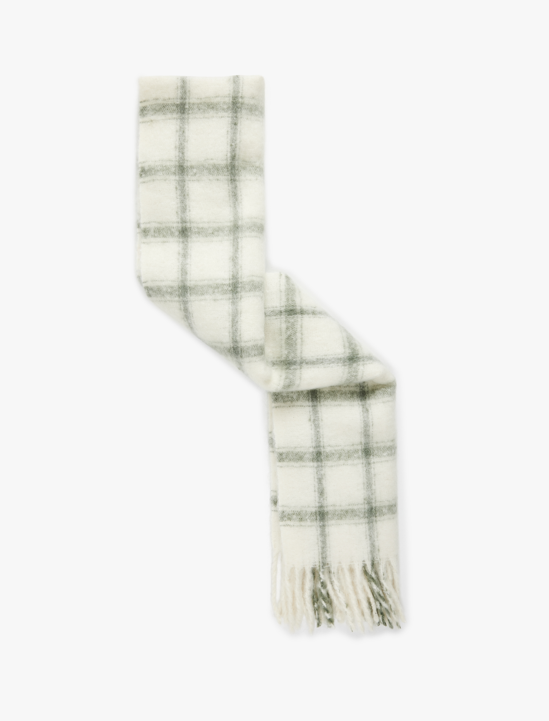  Kadın Ekose Desenli Yumuşak Dokulu Püsküllü Uzun Atkı