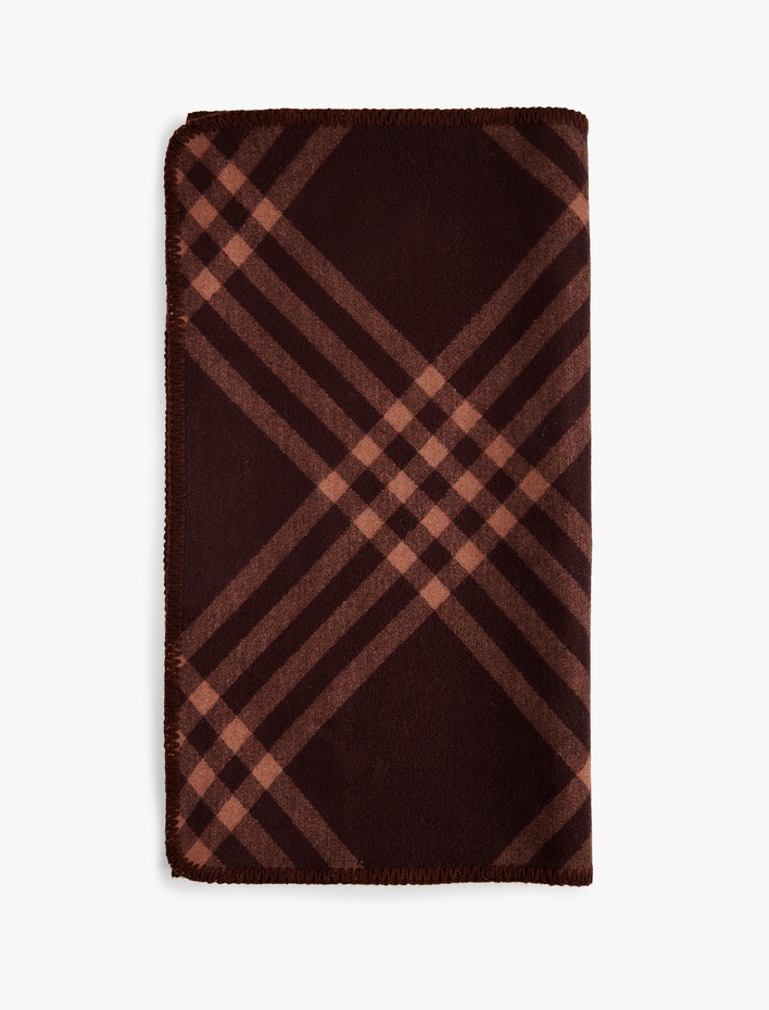 Kadın Ekose Desenli Uzun Triko Atkı