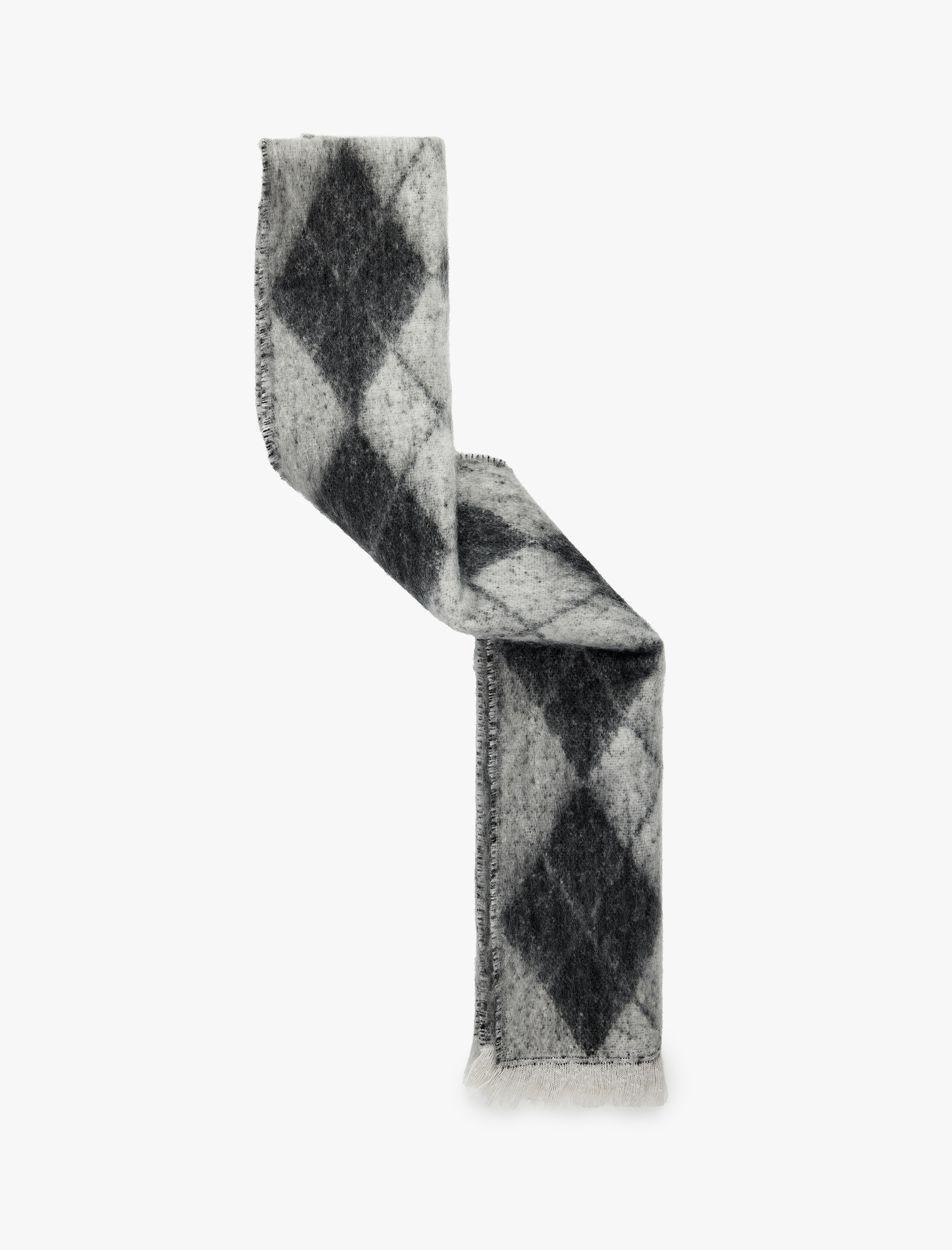  Kadın Yumuşak Dokulu Baklava Desenli Püsküllü Uzun Atkı