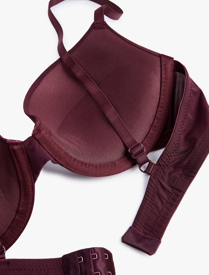  Rahat Kalıp Dolgulu Kaplı Balenli Push Up Sütyen