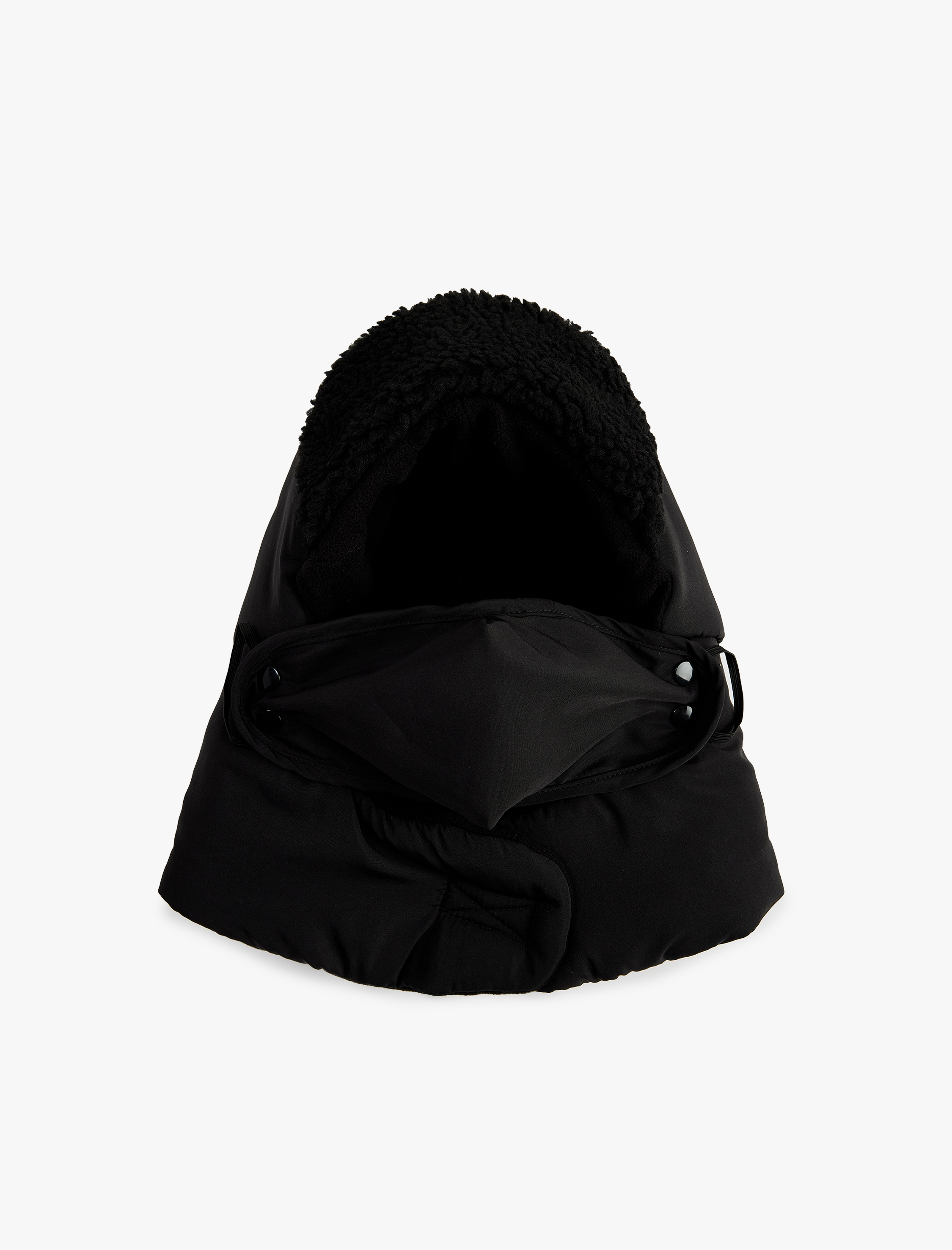  Erkek Çıtçıt Düğmeli Peluş Detaylı Kar Şapkası