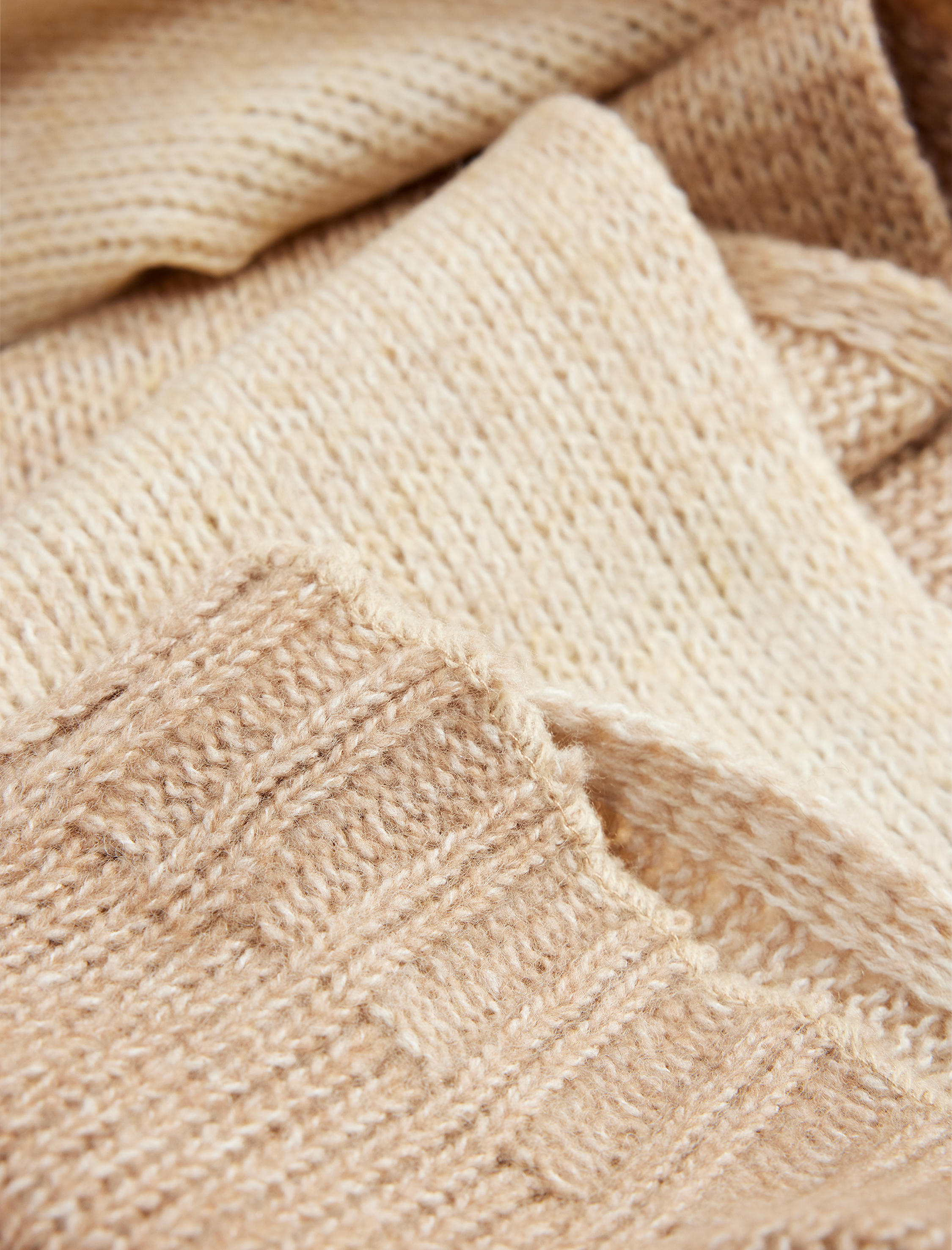  Kadın Yün Karışımlı Örme Triko Uzun Atkı