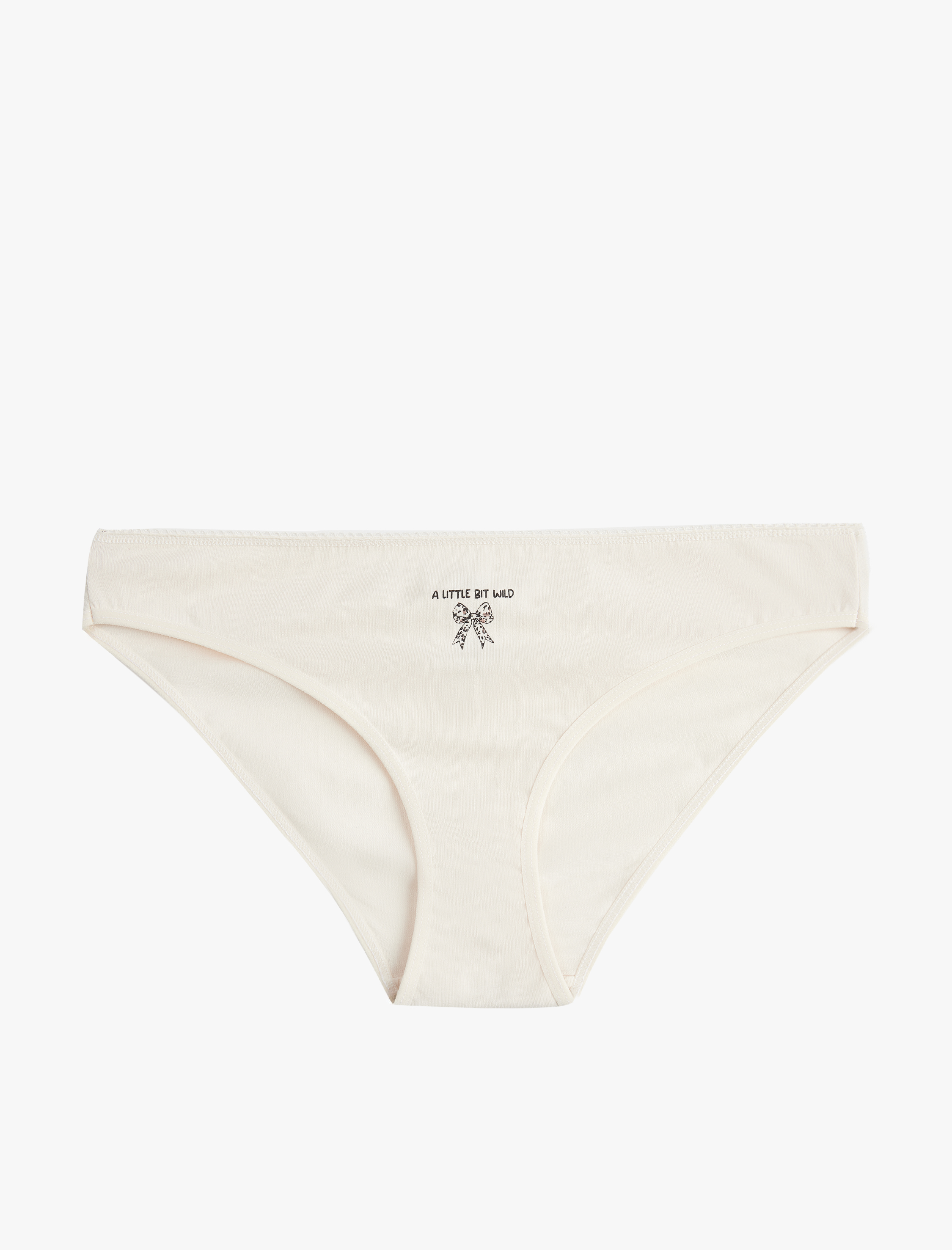   Kurdele Baskılı Rahat Kalıp Leopar Desenli Pamuklu 3'lü Brief Külot Seti