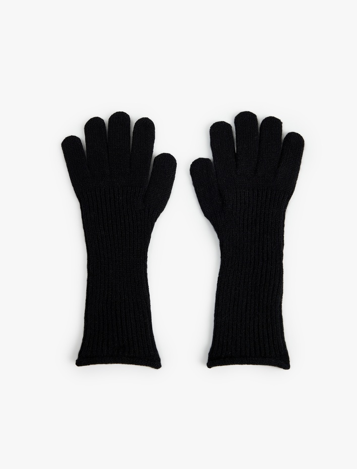 Kadın Yumuşak Dokulu Uzun Triko Eldiven