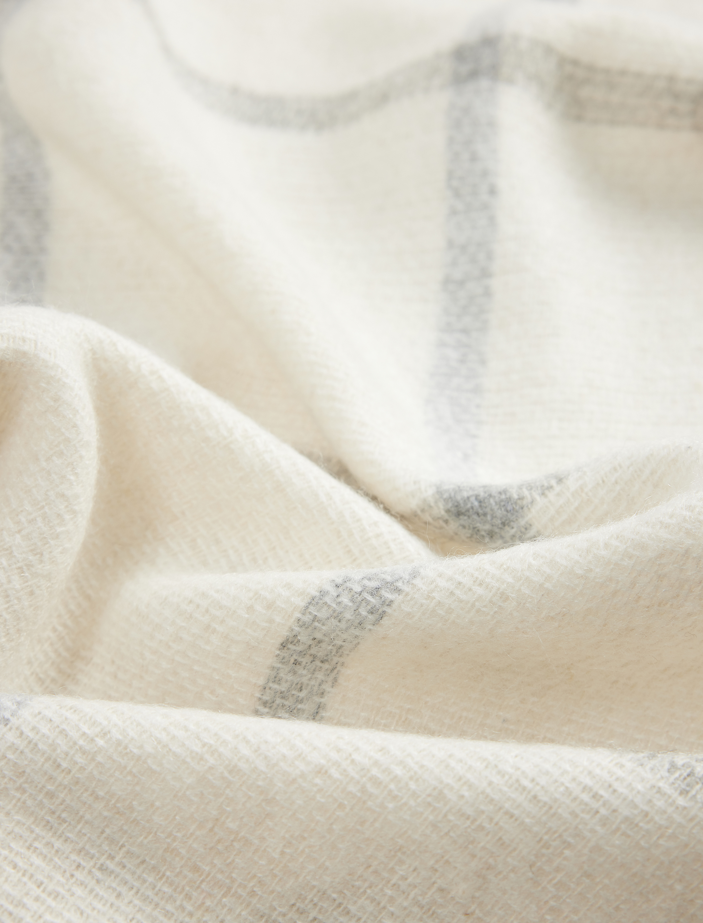  Kadın Yumuşak Dokulu Kareli Püsküllü Uzun Atkı