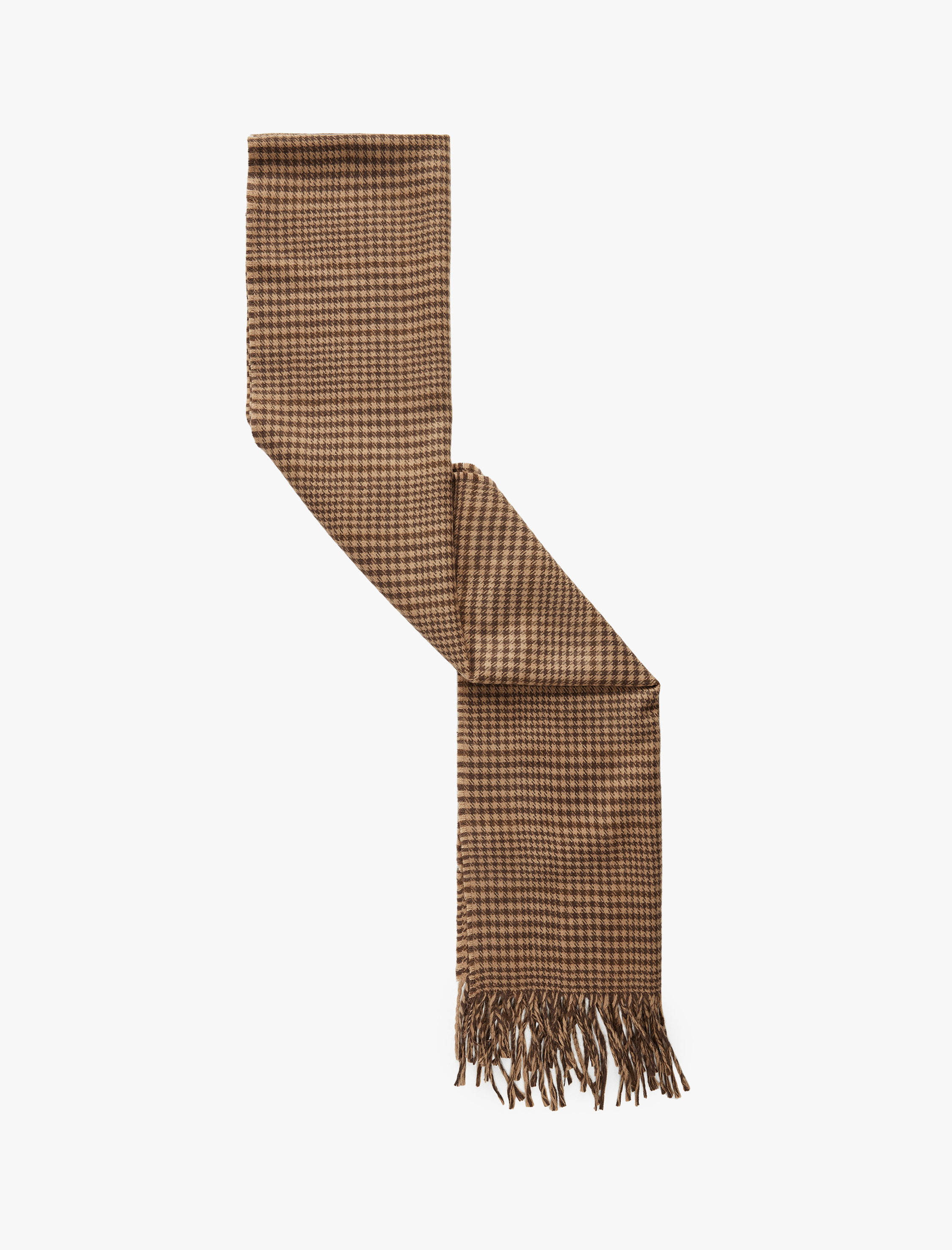  Erkek Kazayağı Desenli Püsküllü Atkı