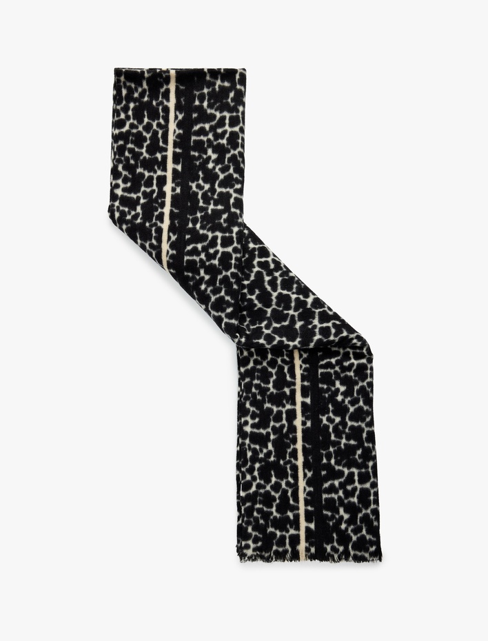 Kadın Leopar Desenli Uzun Atkı