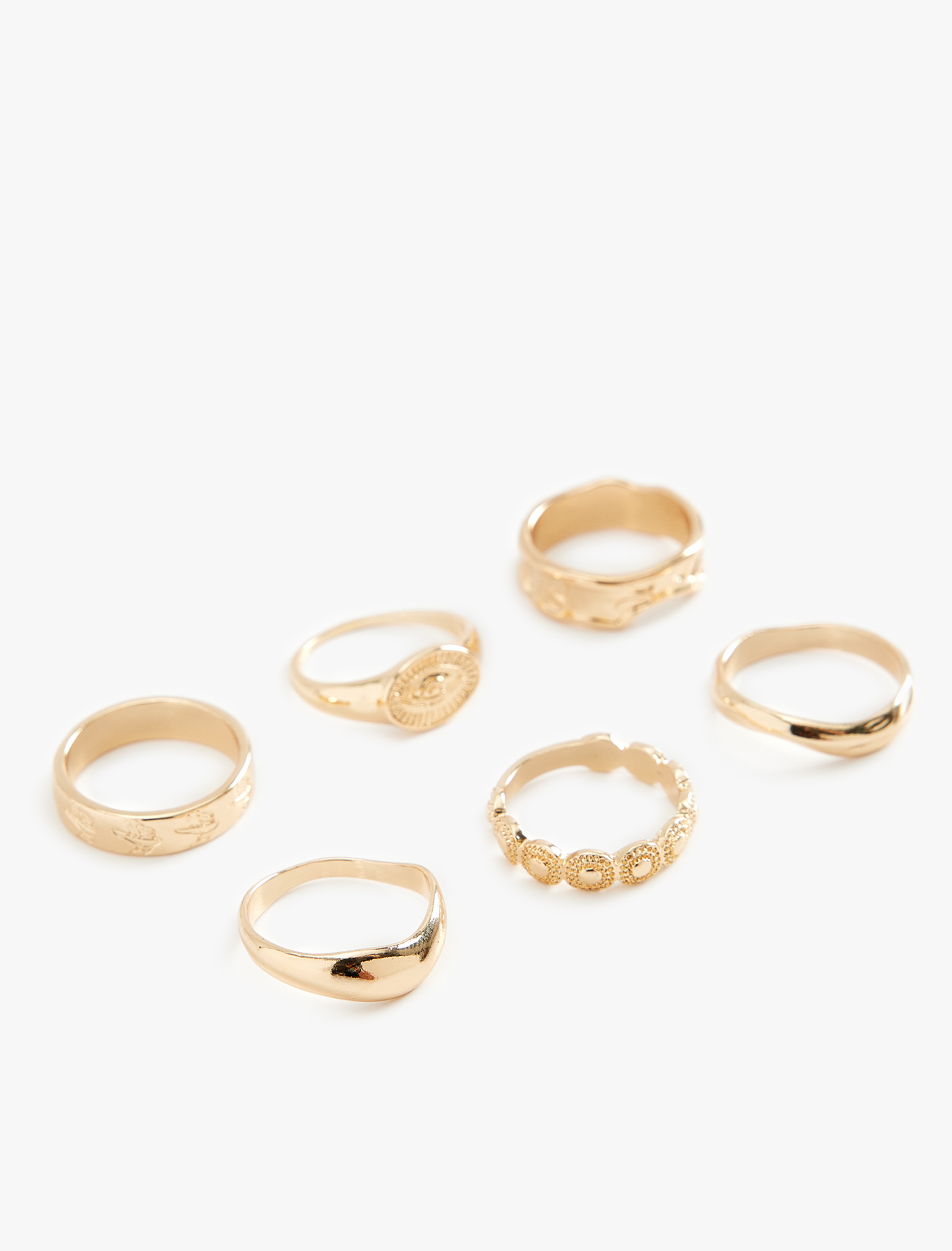  Kadın Çelik Karışımlı 6'lı Yüzük Seti