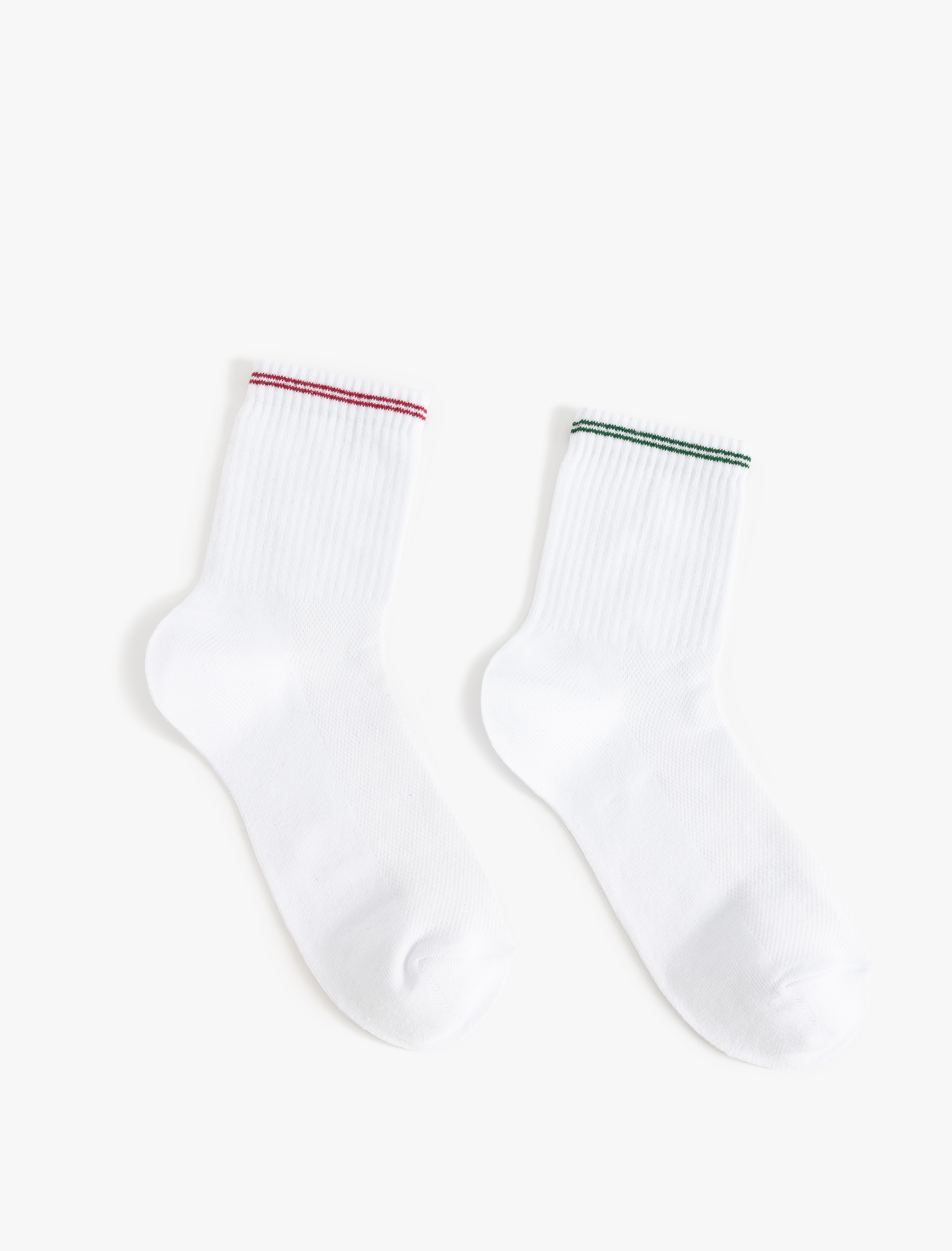  Erkek Çizgili 2'li Tenis Çorap Seti