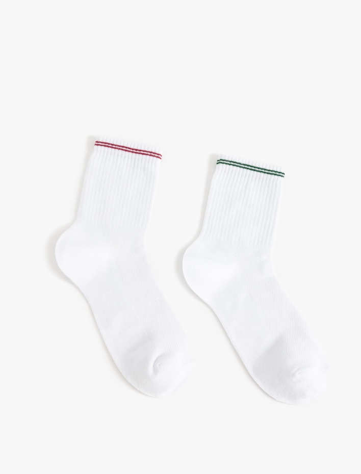 Erkek Çizgili 2'li Tenis Çorap Seti