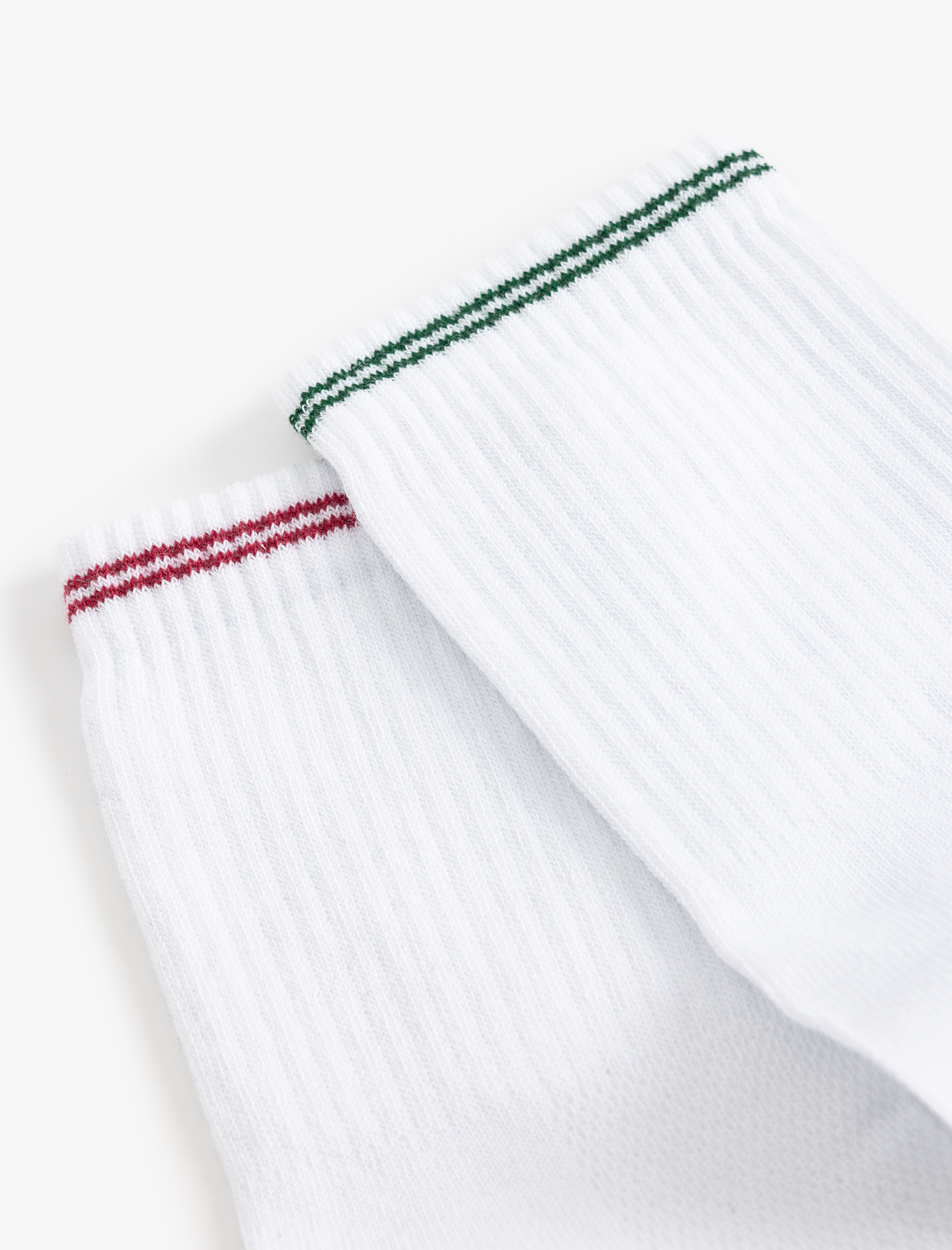  Erkek Çizgili 2'li Tenis Çorap Seti