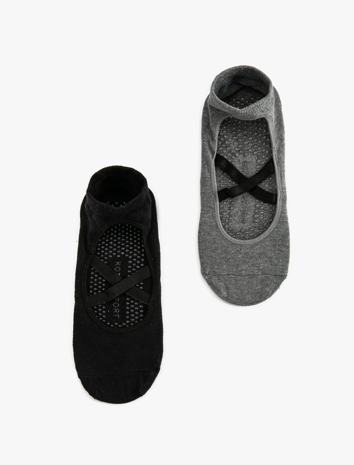 Kadın Kaydırmaz Özellikli 2'li Pilates Çorabı