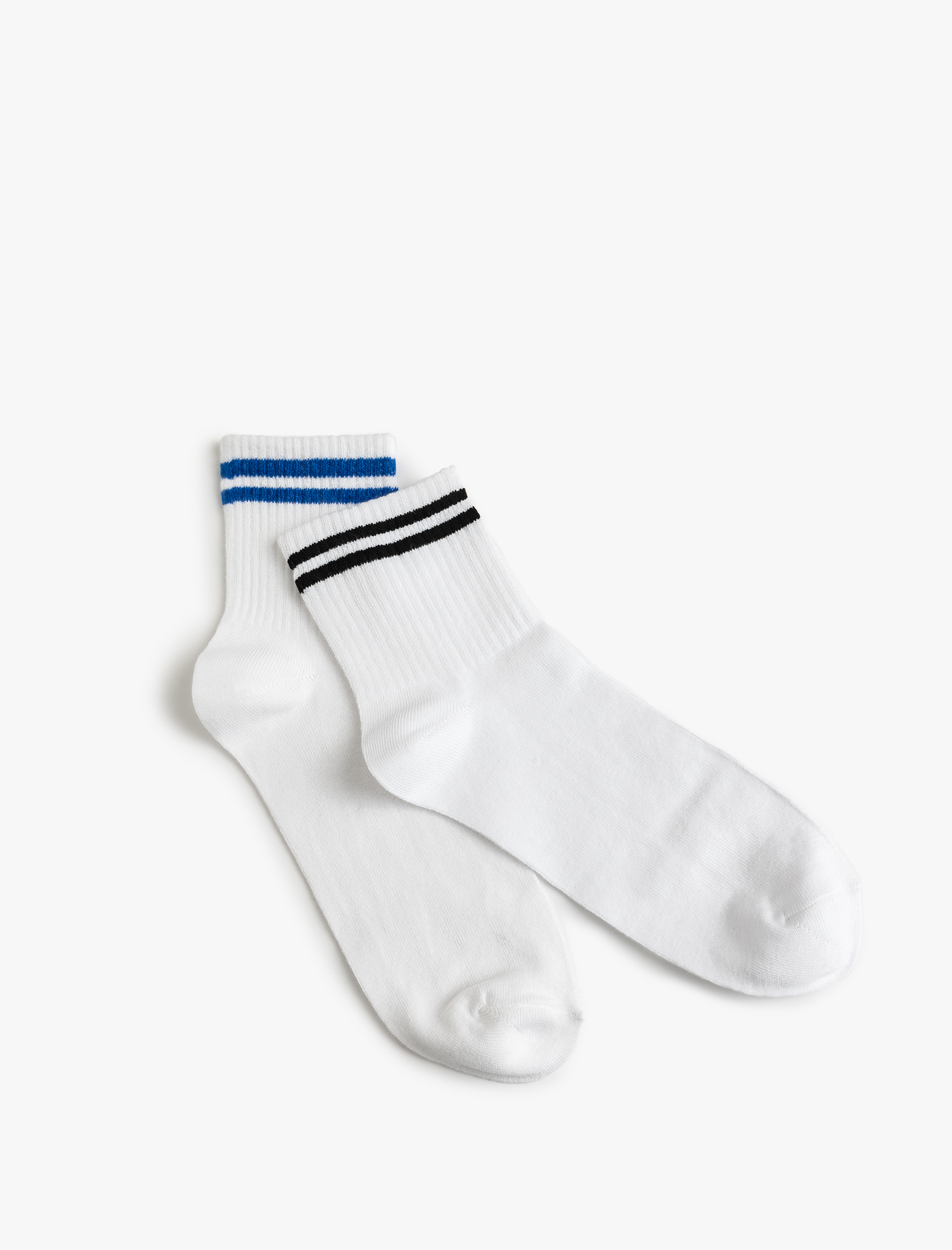  Erkek 2'li Çizgili Soket Çorap Seti