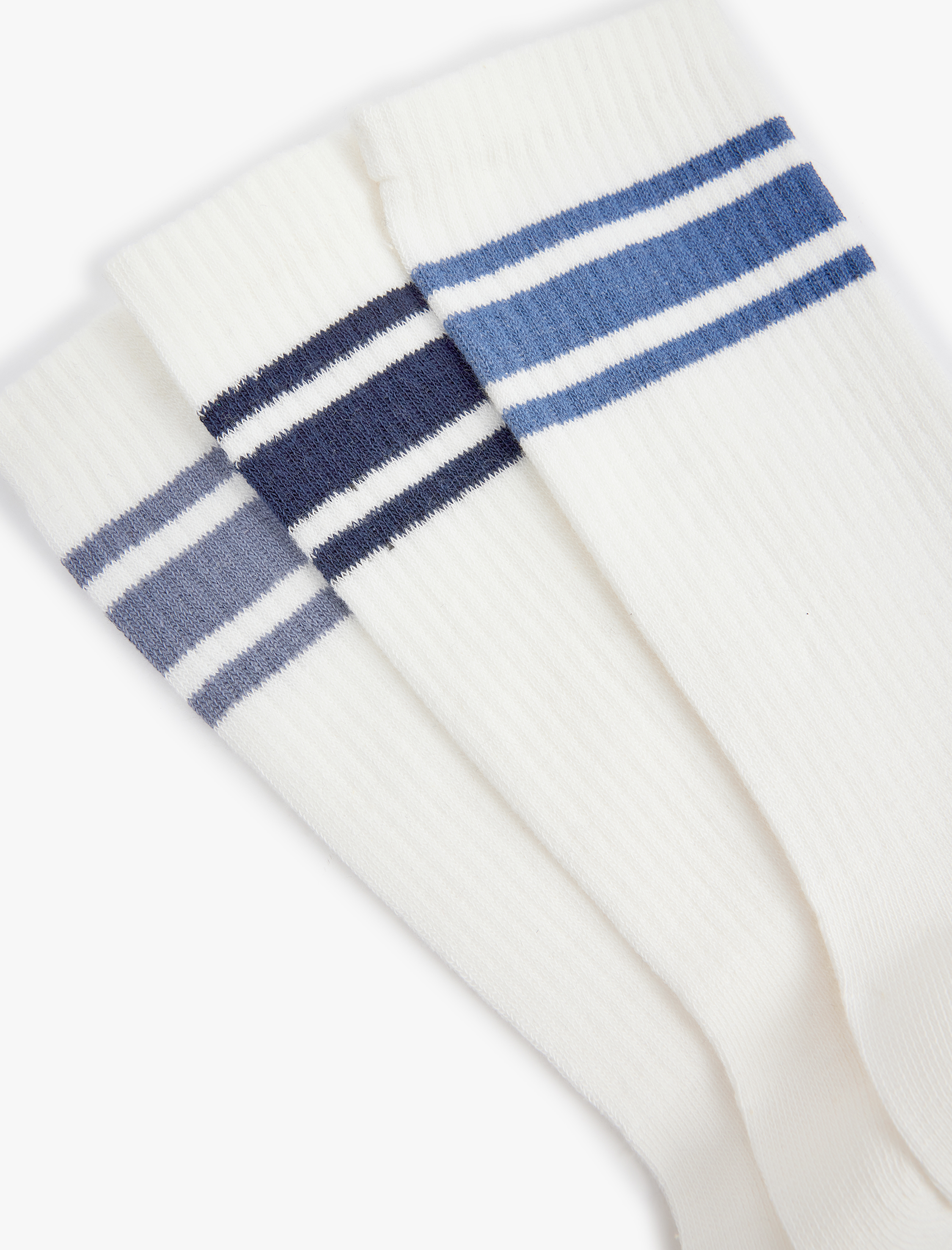  Erkek Çizgili 3'lü Tenis Çorap Seti