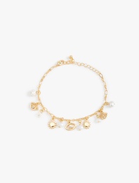 Charm Detaylı Sallantılı Zincir Bileklik
