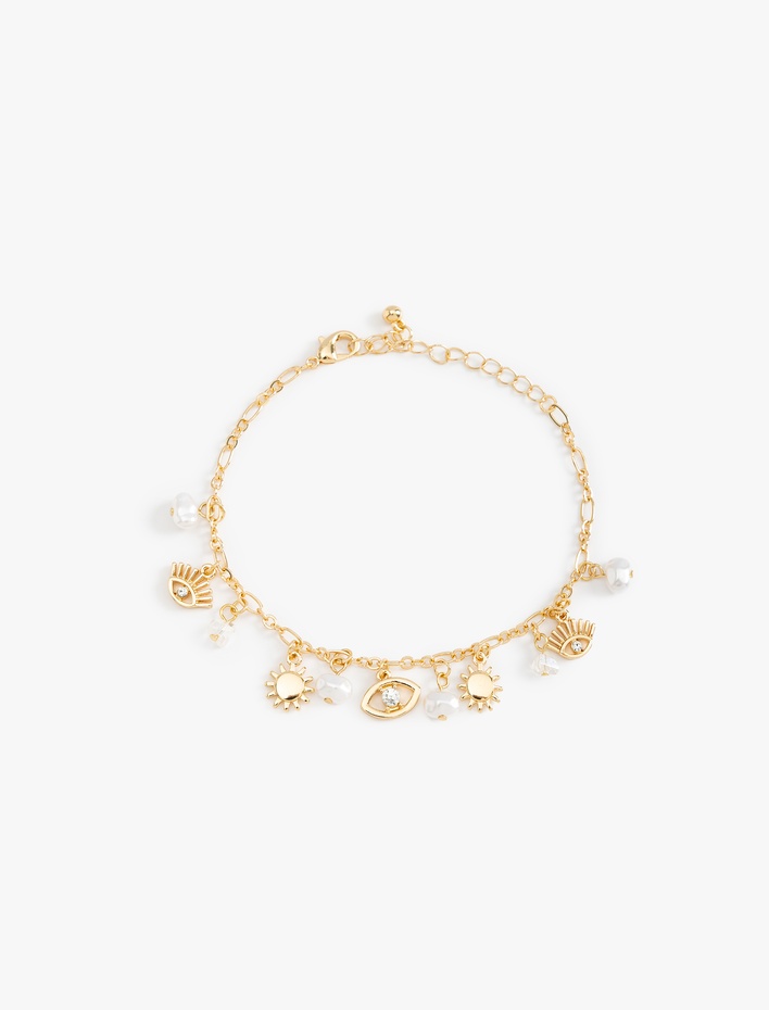 Kadın Charm Detaylı Sallantılı Zincir Bileklik