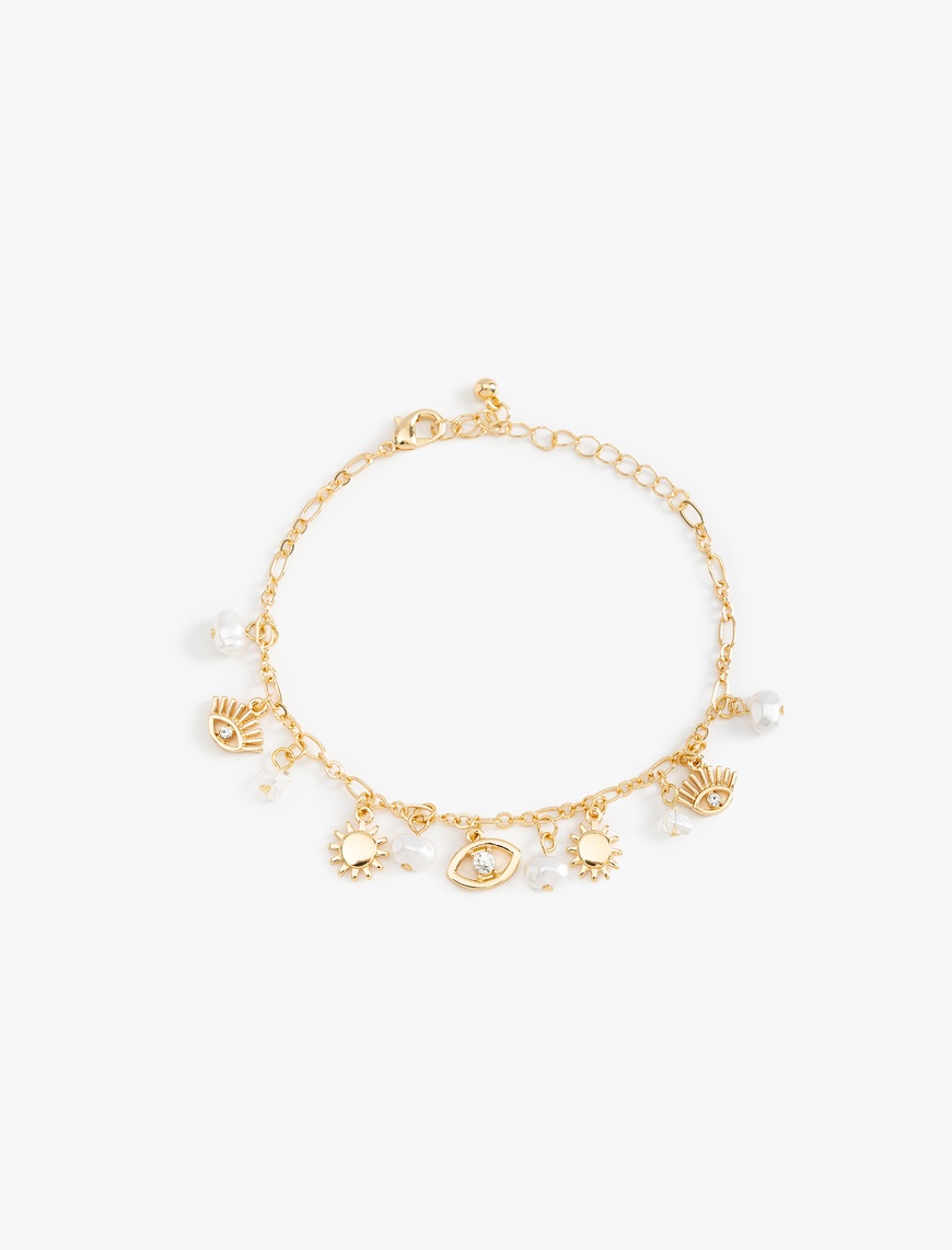  Kadın Charm Detaylı Sallantılı Zincir Bileklik