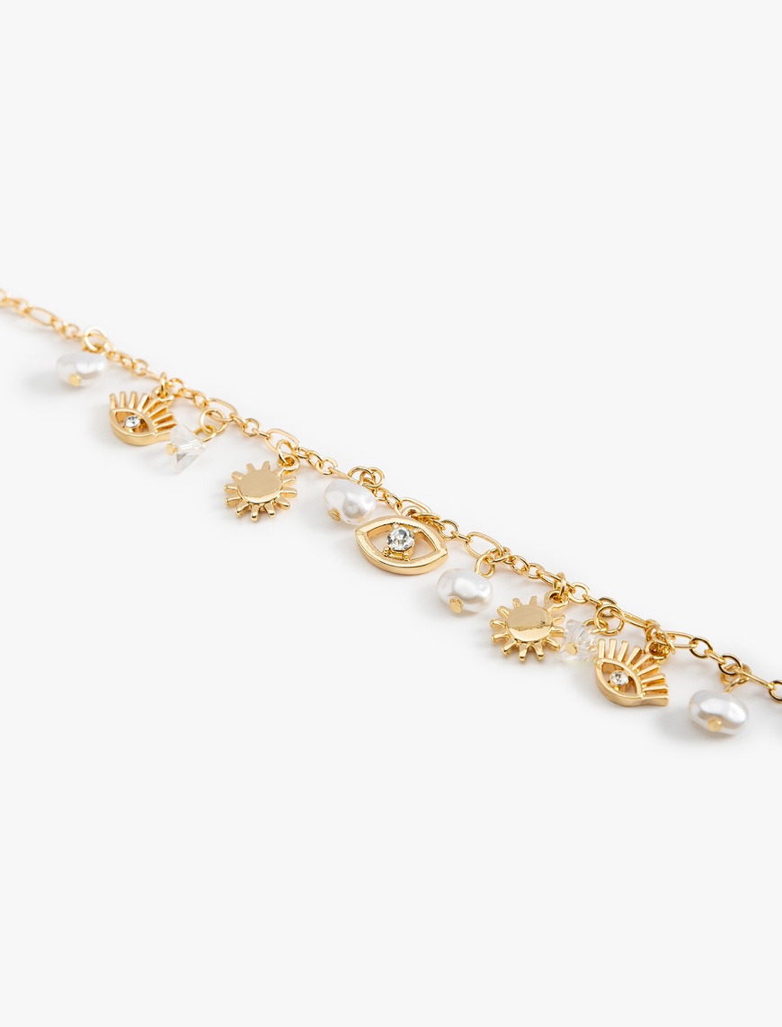  Kadın Charm Detaylı Sallantılı Zincir Bileklik