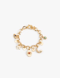 Charm Detaylı Sallantılı Zincir Bileklik