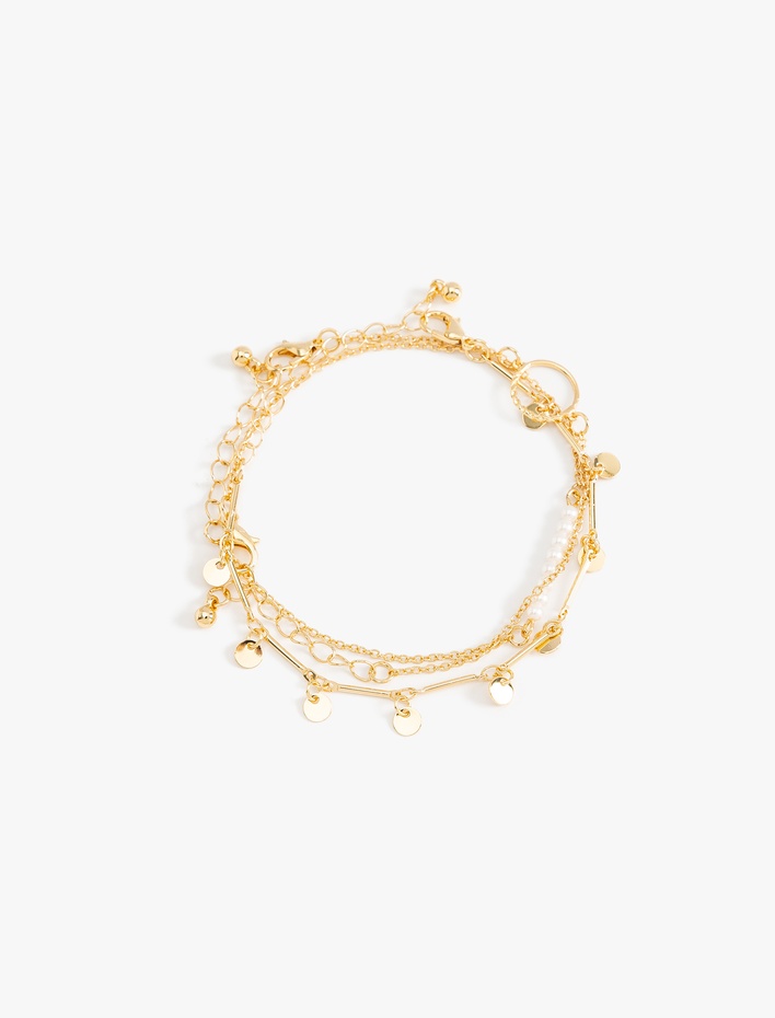 Kadın Zincir Detaylı 3'lü Bileklik Seti