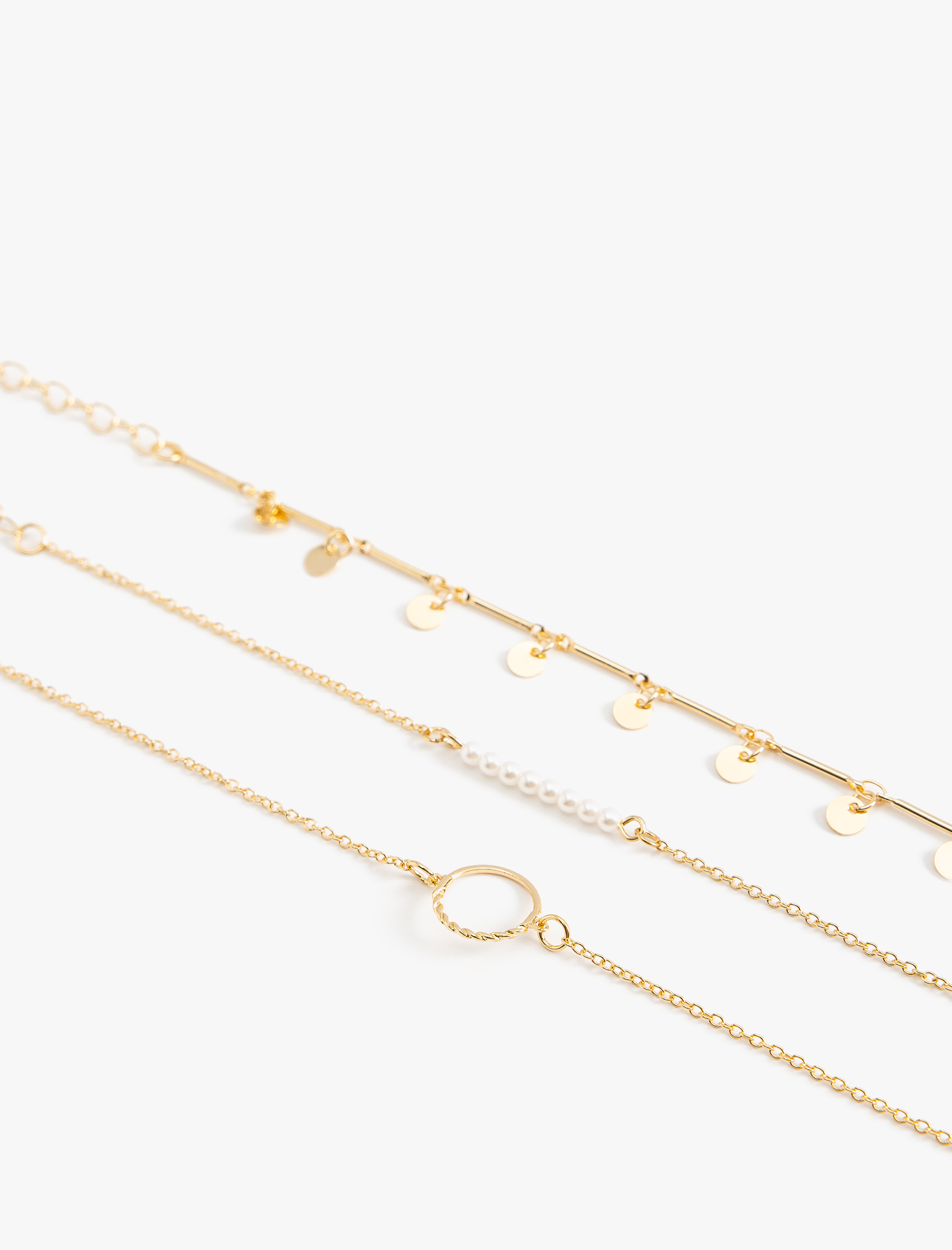  Kadın Zincir Detaylı 3'lü Bileklik Seti