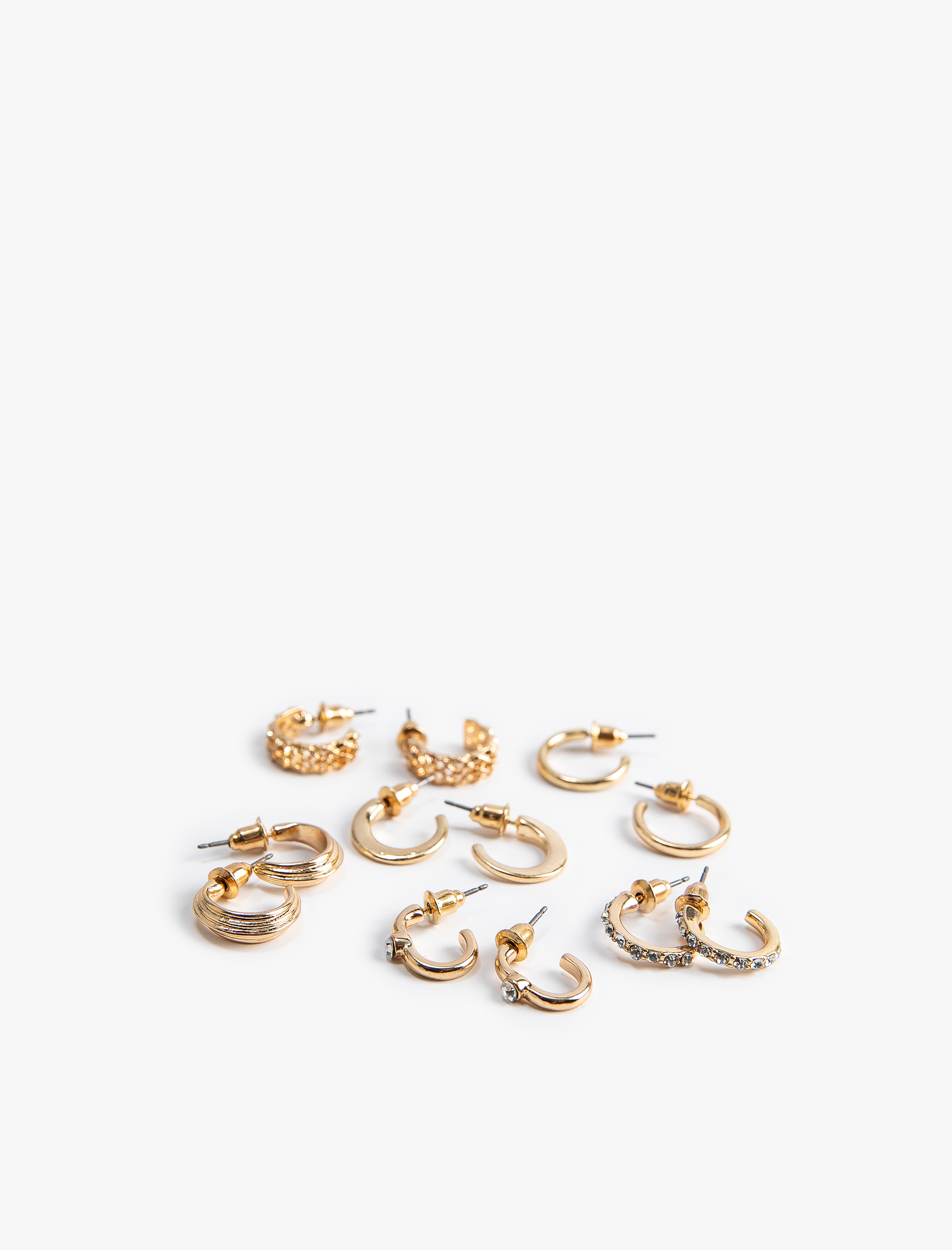  Kadın 6'lı Halka Küpe Seti