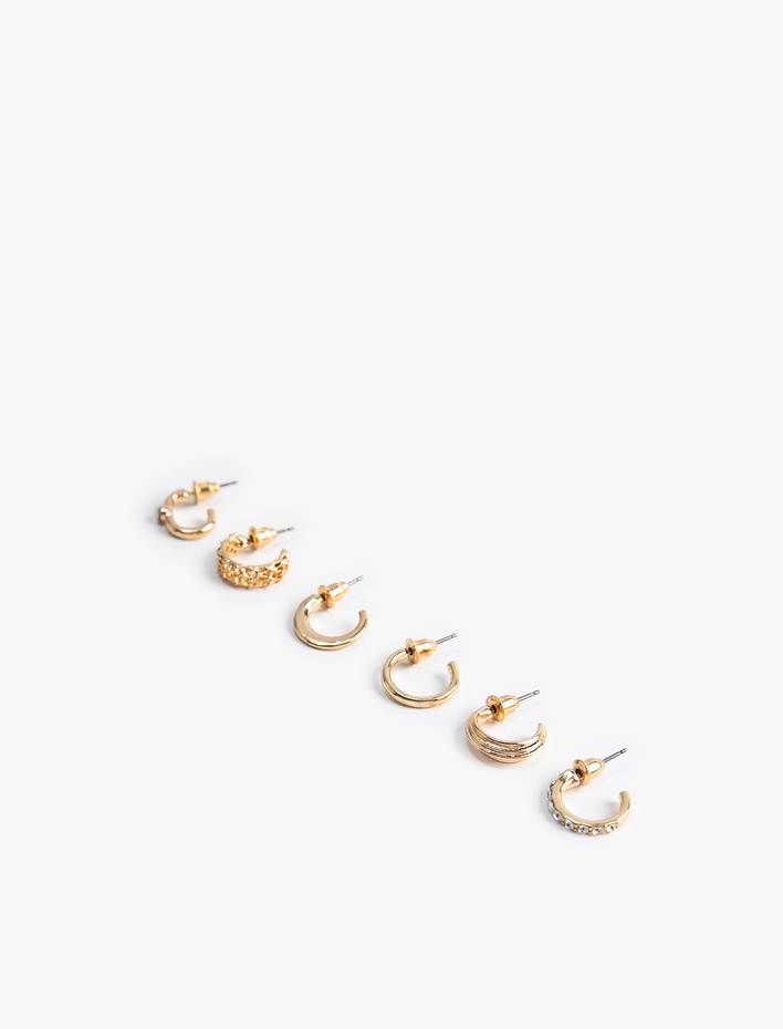 Kadın 6'lı Halka Küpe Seti