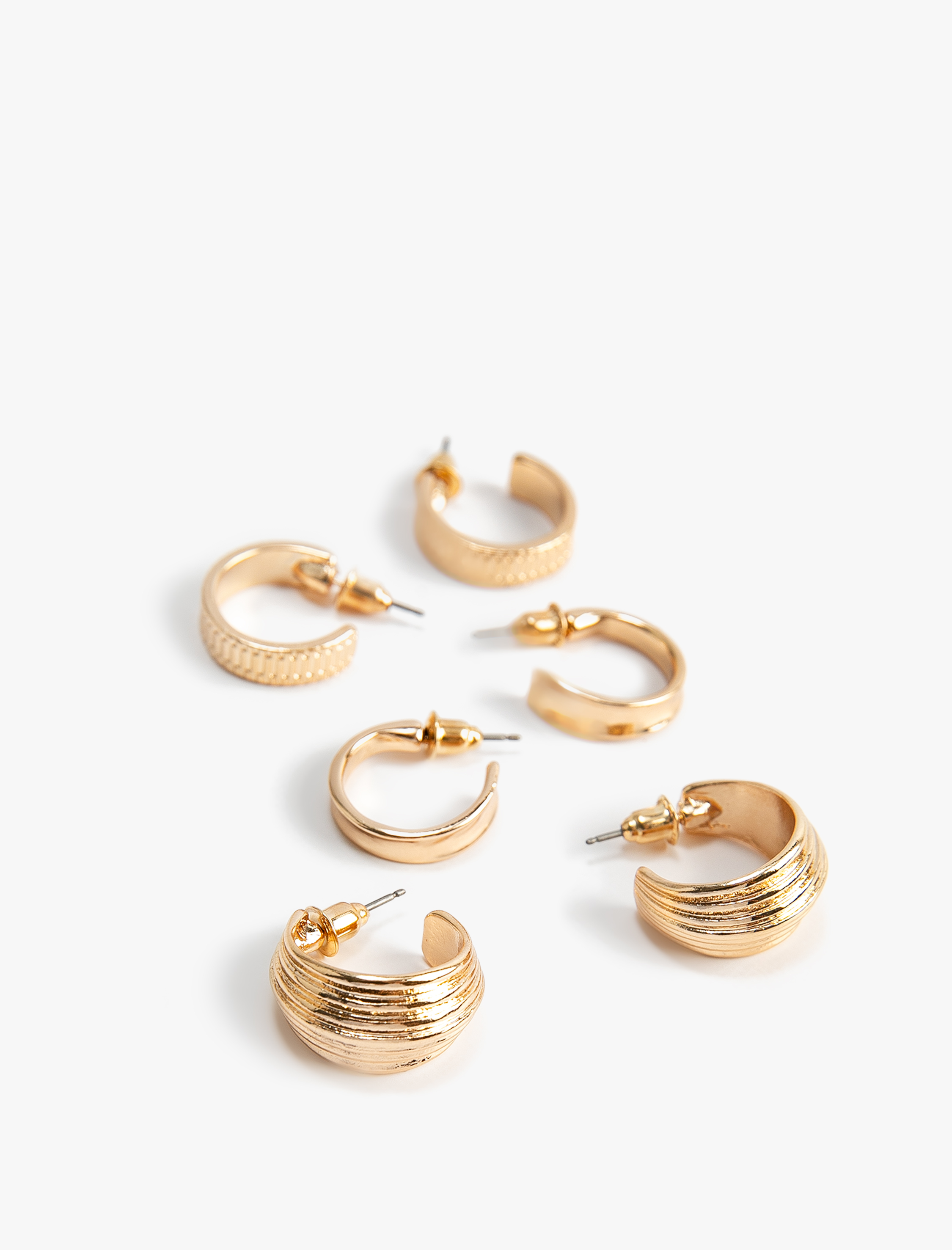  Kadın 3'lü Halka Küpe Seti