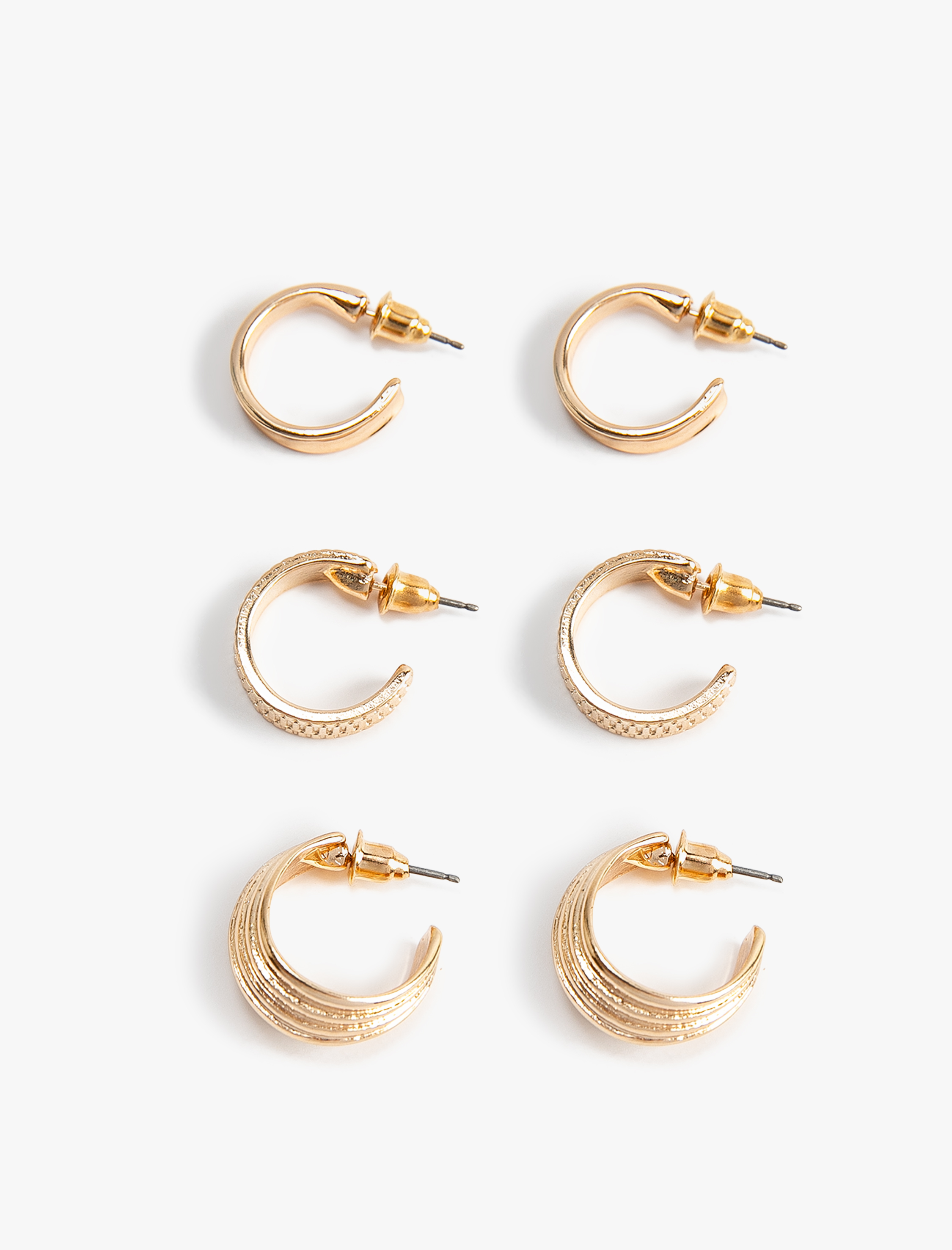  Kadın 3'lü Halka Küpe Seti