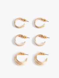 3'lü Halka Küpe Seti