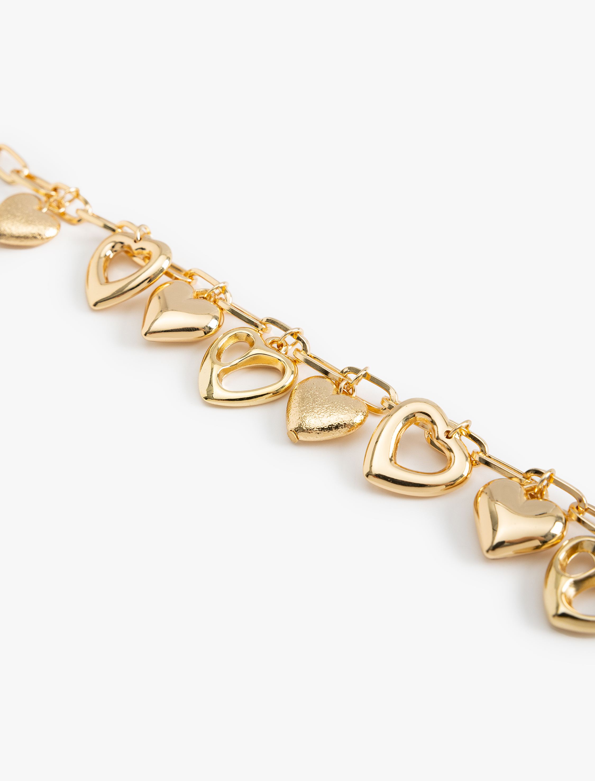  Kadın Kalp Detaylı Sallantılı Zincir Bileklik