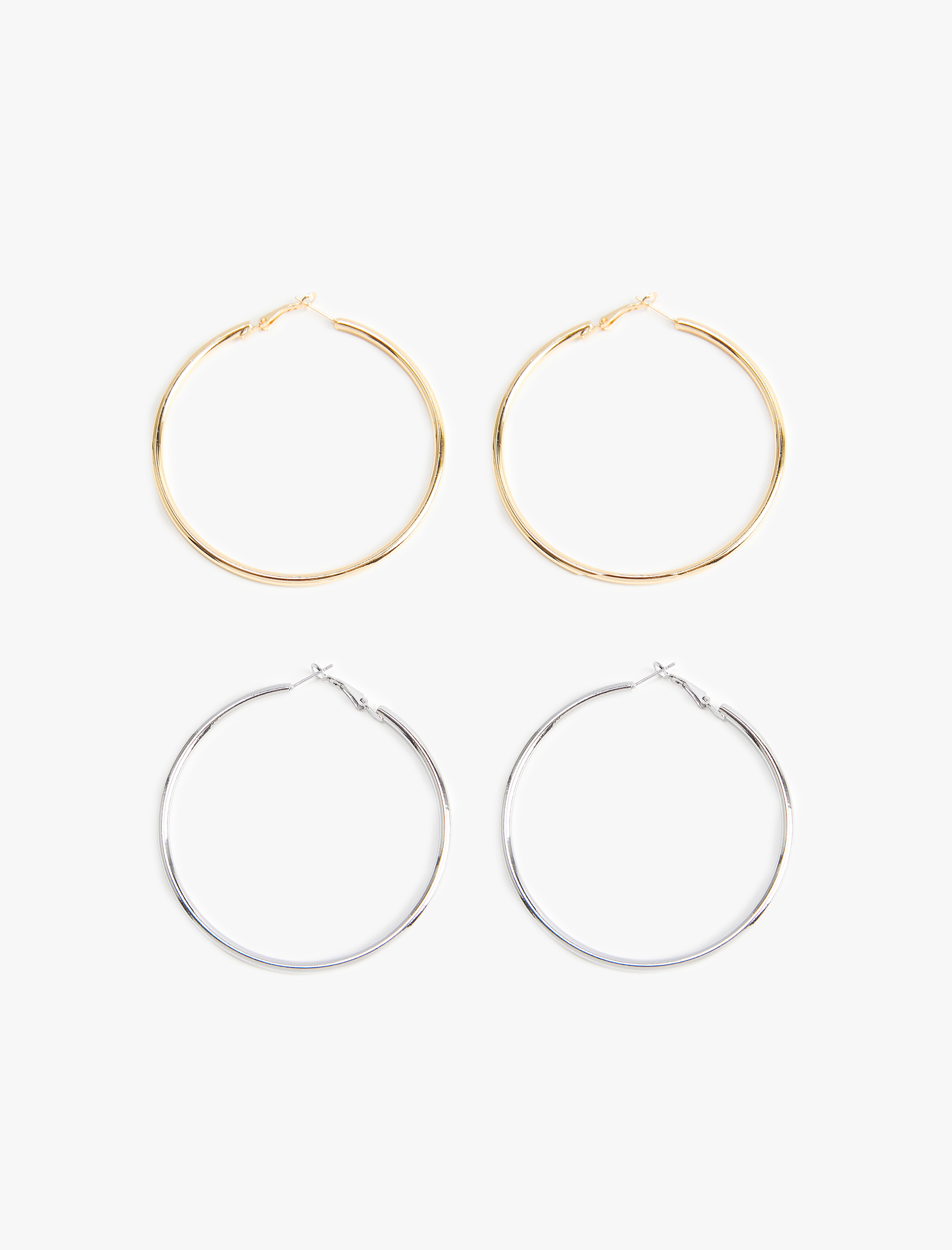  Kadın Büyük Boy 2'li Halka Küpe