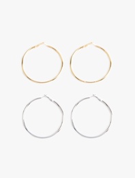 Büyük Boy 2'li Halka Küpe