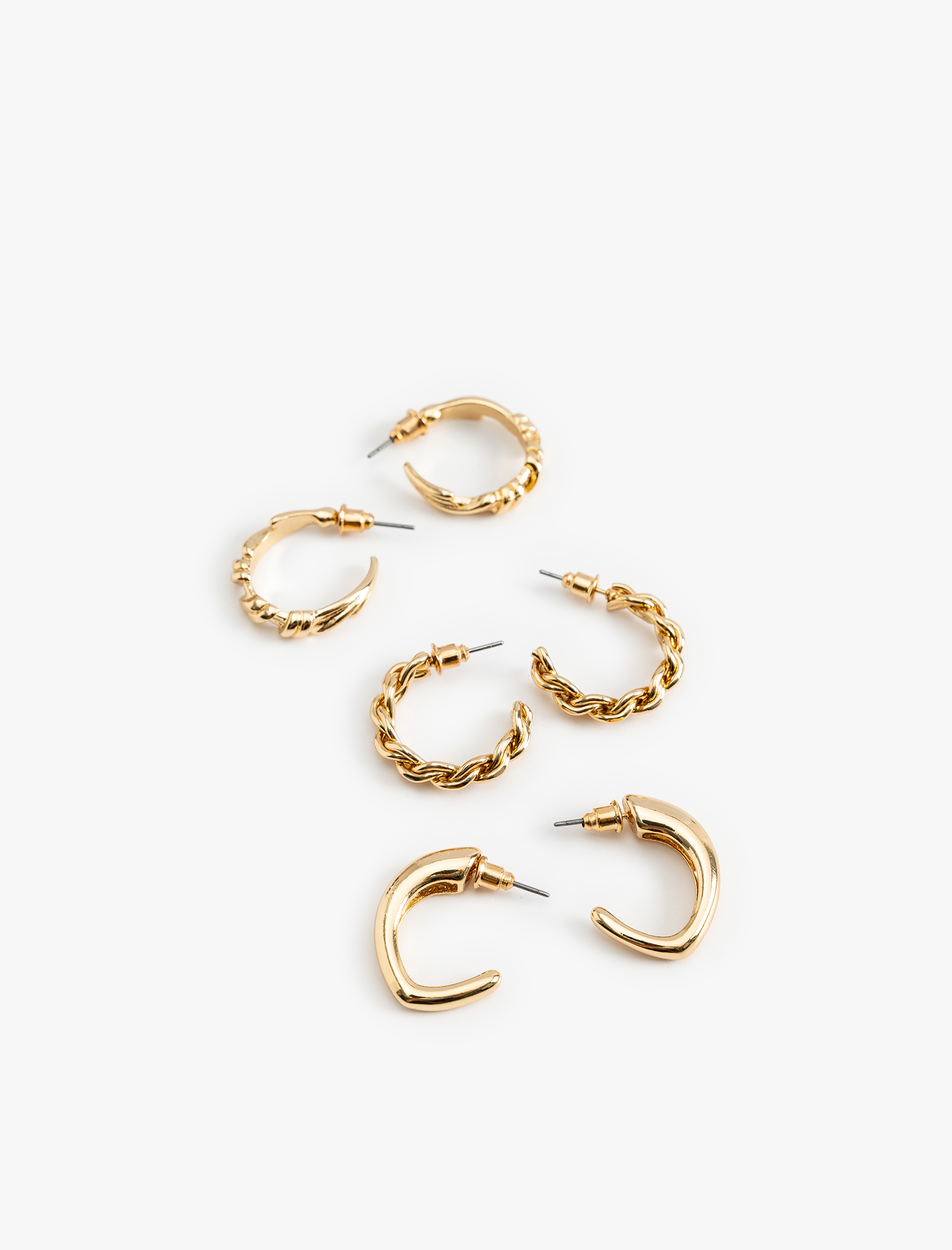  Kadın 3'lü Çelik Halka Küpe Seti