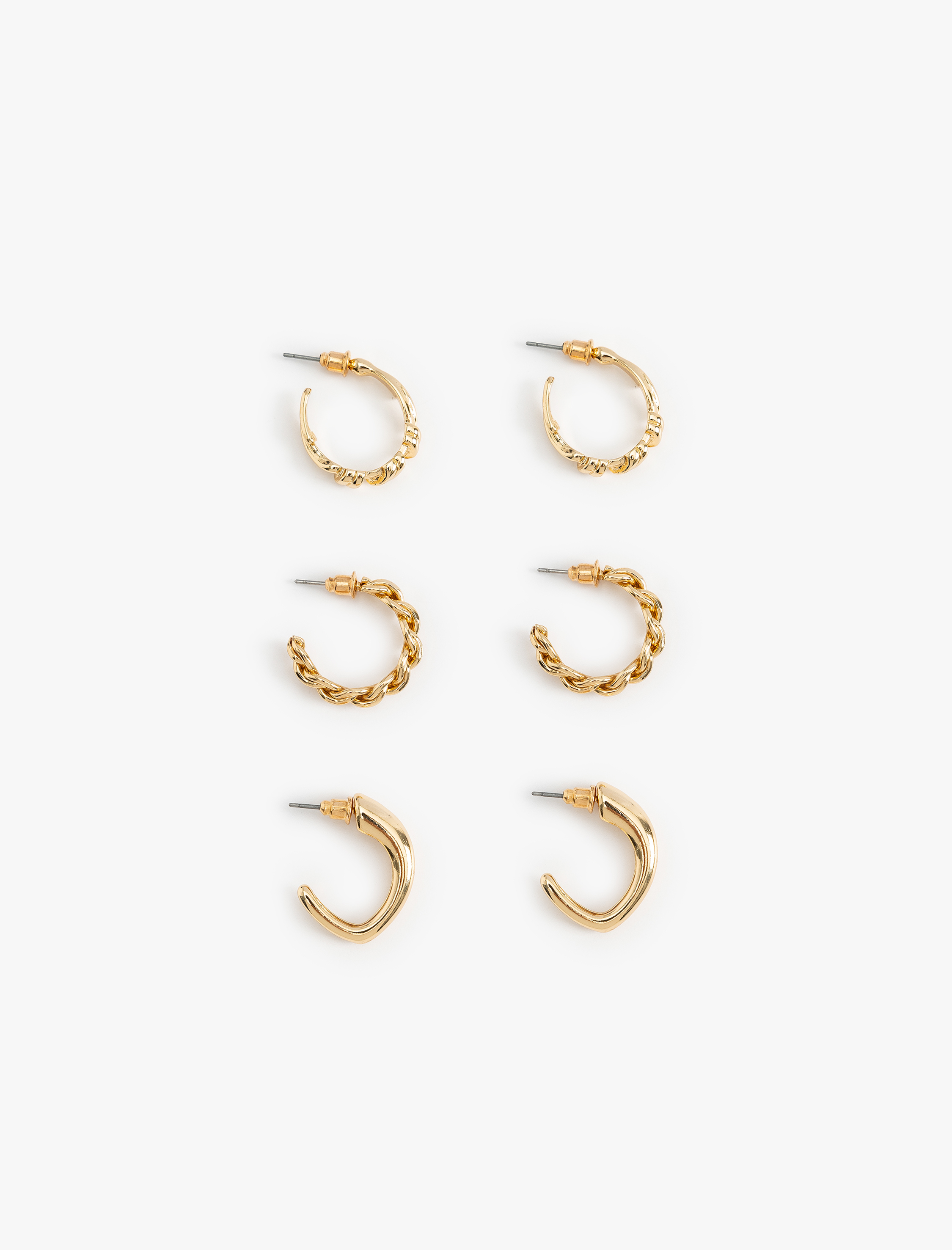  Kadın 3'lü Çelik Halka Küpe Seti