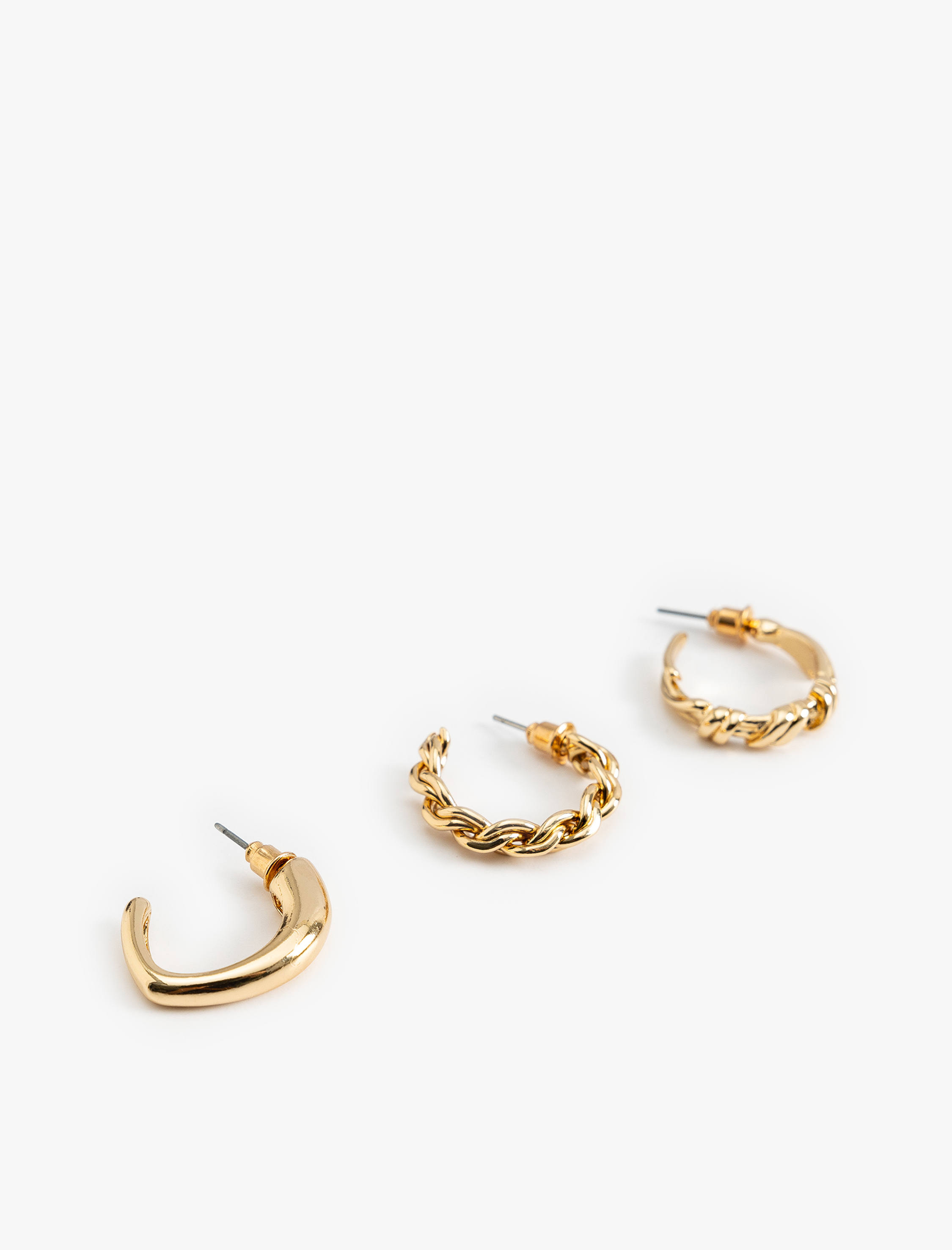  Kadın 3'lü Çelik Halka Küpe Seti