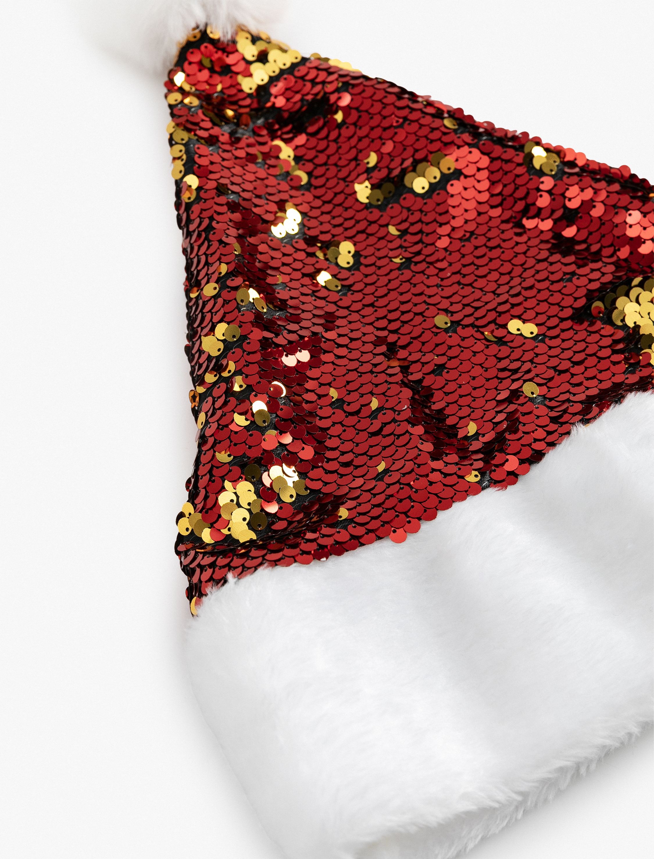  Kadın Pullu Payet Detaylı Ponponlu Yılbaşı Şapkası