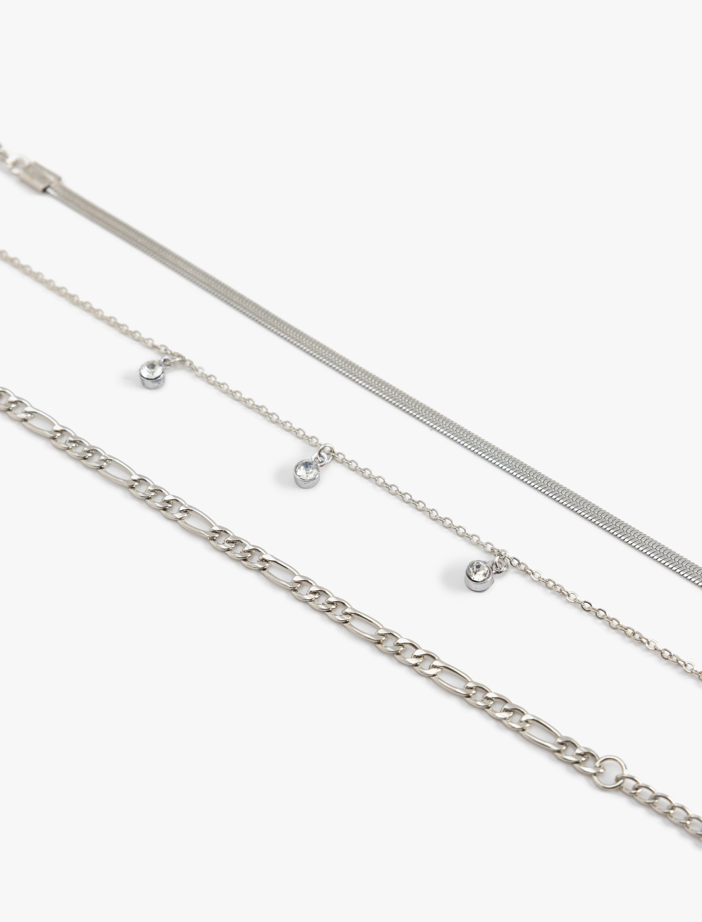  Kadın Zincir Detaylı 3'lü Bileklik Seti