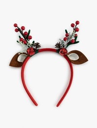 Geyik Kulağı ve Boynuz Aplikeli Yılbaşı Tacı