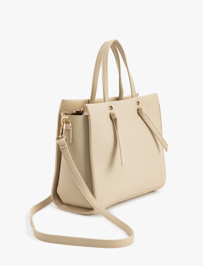 Kadın Fermuarlı Suni Deri Saplı Askılı Tote Çanta